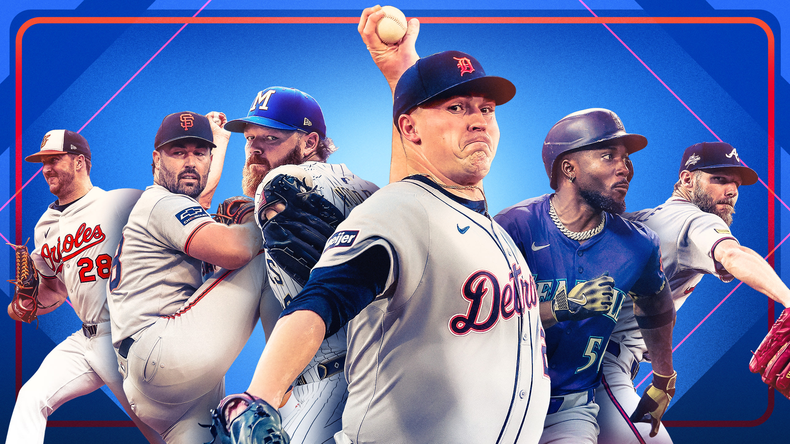 Trevor Rogers, Robbie Ray, Brandon Woodruff, Tarik Skubal, Randy Arozarena and Chris Sale