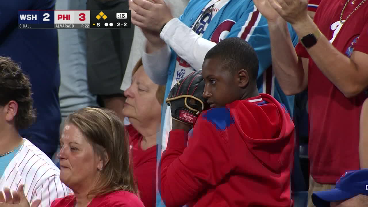 Phillies fan Prince Bailey imitates José Alvarado