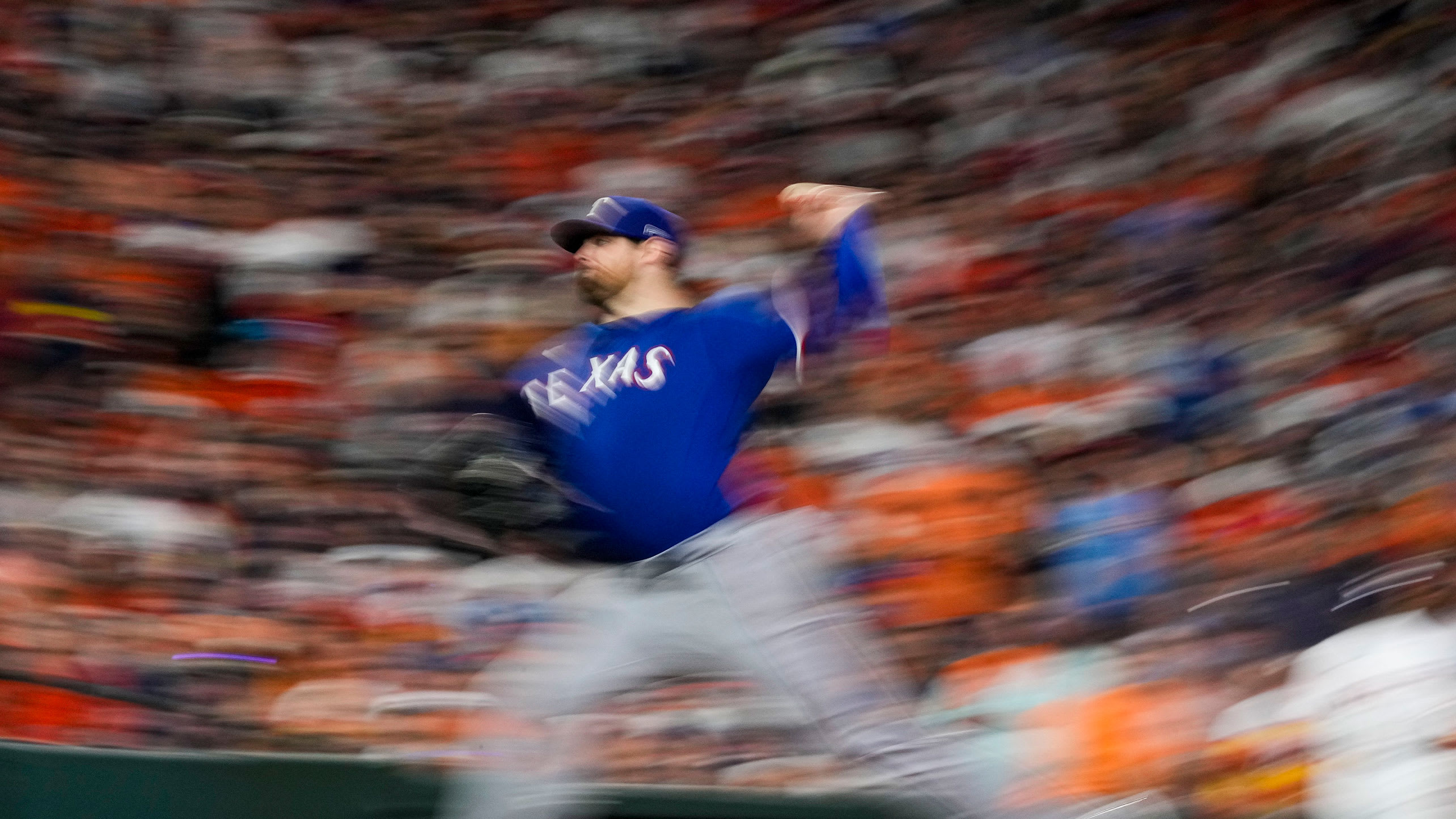 A photo of Jordan Montgomery in motion delivering a pitch