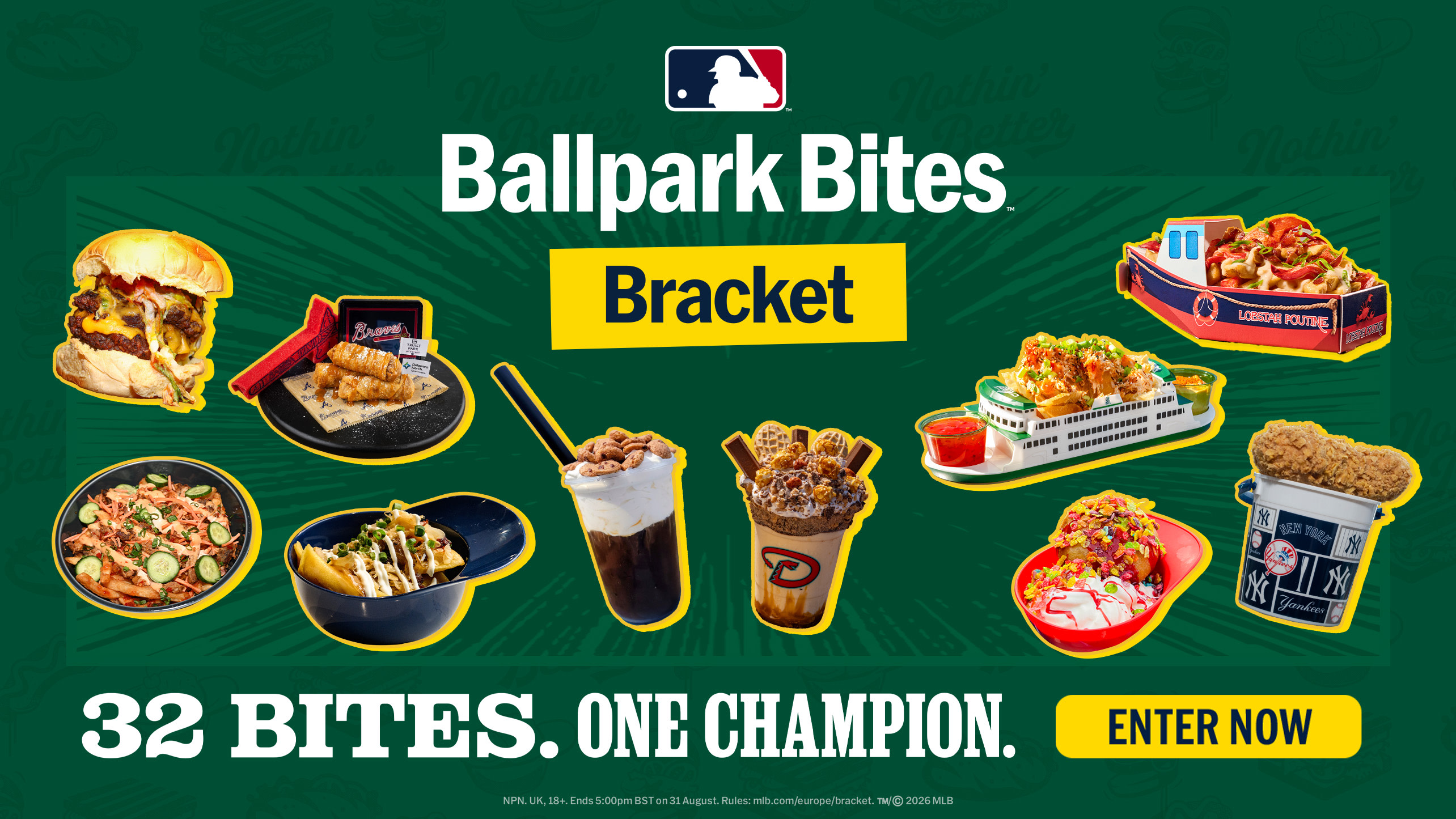 Images of concession items that are part of the Ballpark Bites voting and contest