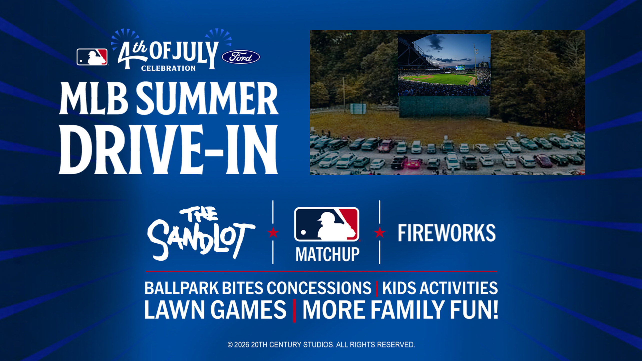 MLB Summer Drive-In featuring The Sandlot and an MLB game