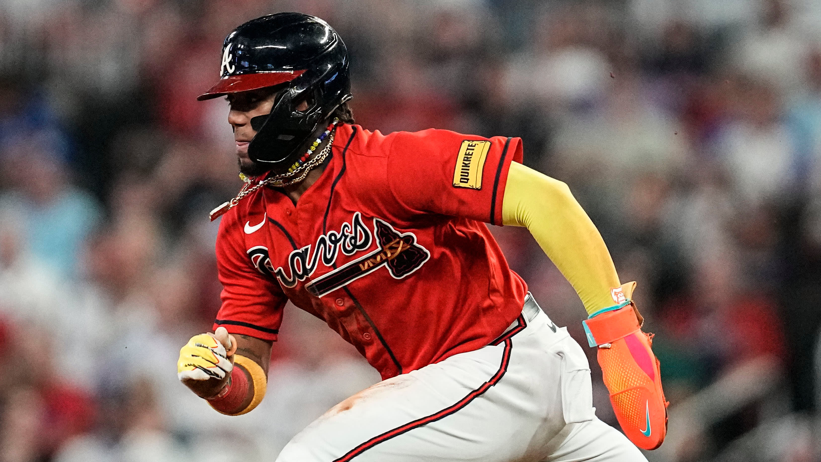 Ronald Acuña Jr. runs the bases