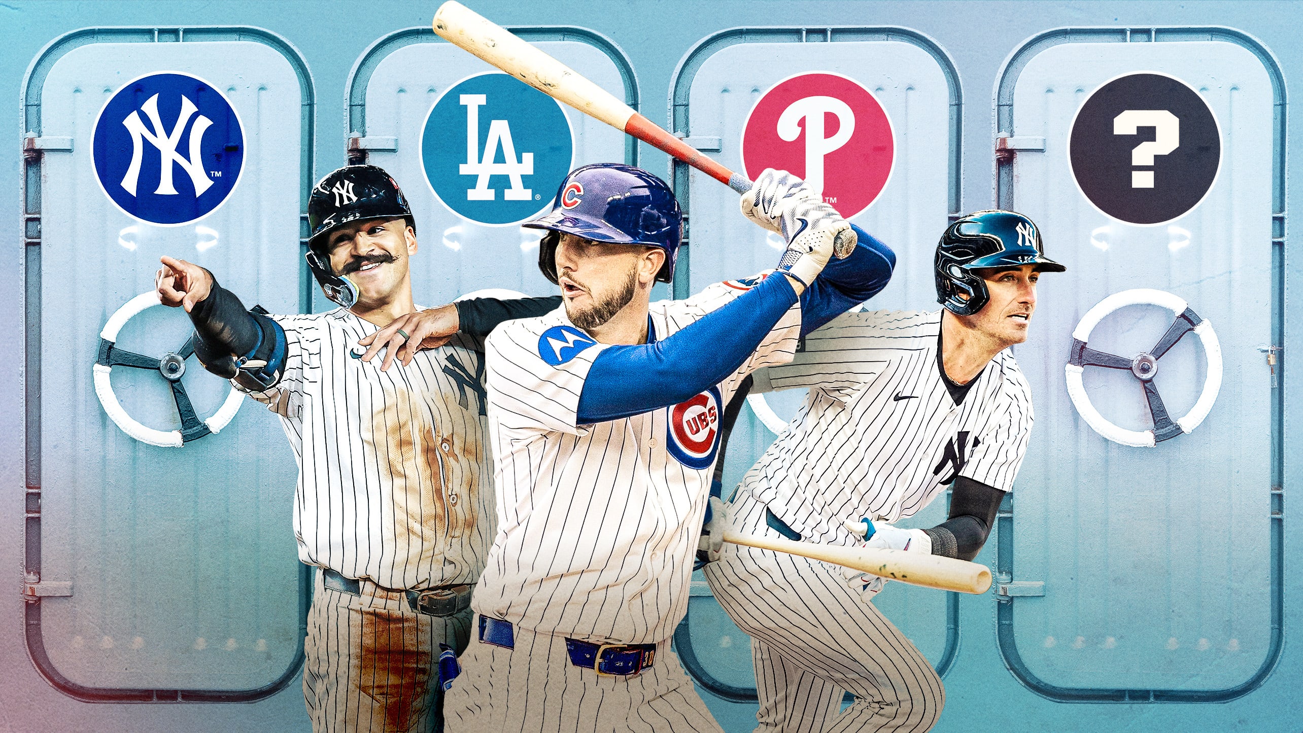 Trent Grisham, Kyle Tucker and Cody Bellinger