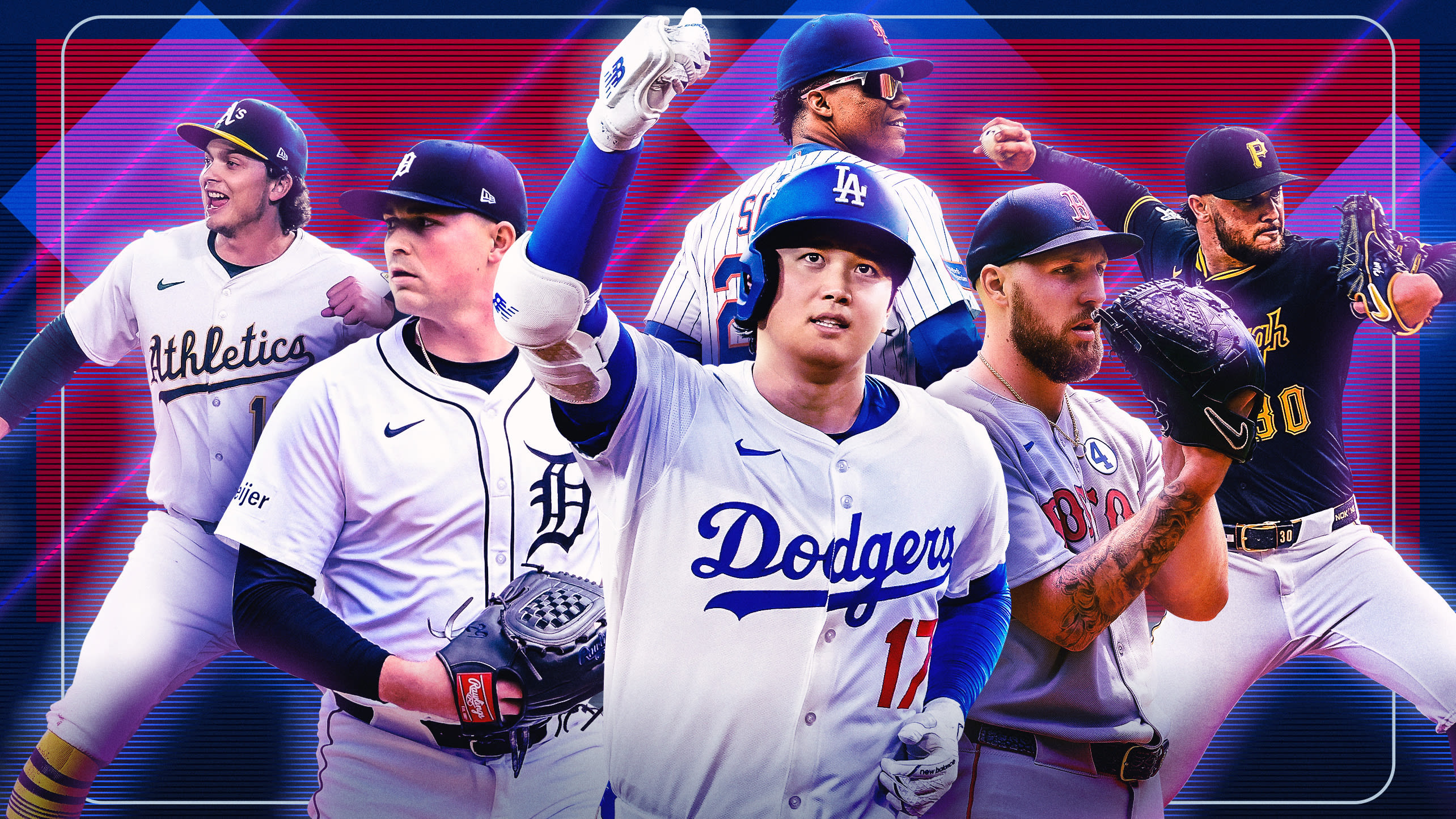 Nick Kurtz, Tarik Skubal, Shohei Ohtani, Juan Soto, Garrett Crochet and Paul Skenes