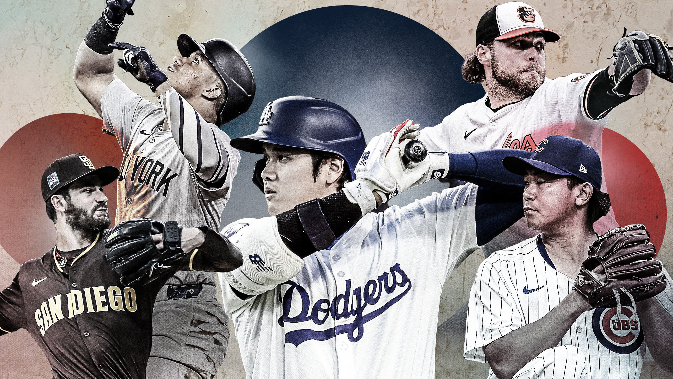 Dylan Cease, Juan Soto, Shohei Ohtani, Corbin Burnes and Shota Imanaga