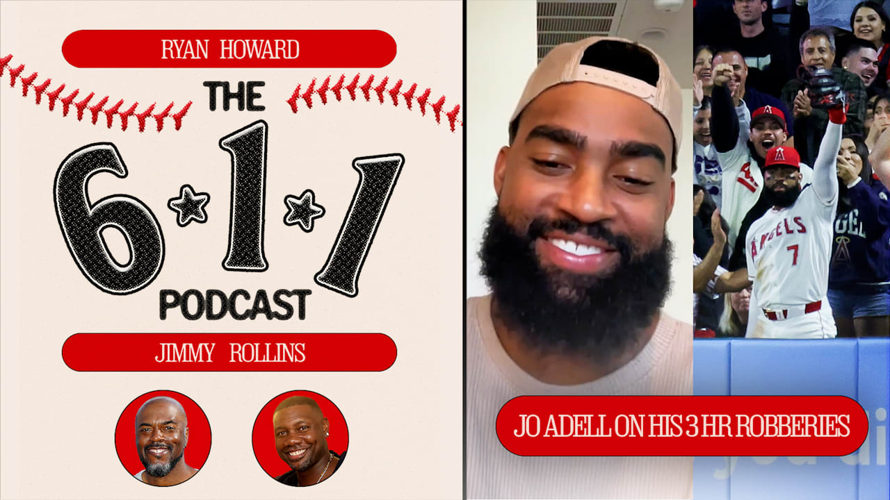 The 6-1-1 Podcast logo with a screen shot of Jo Adell on the show