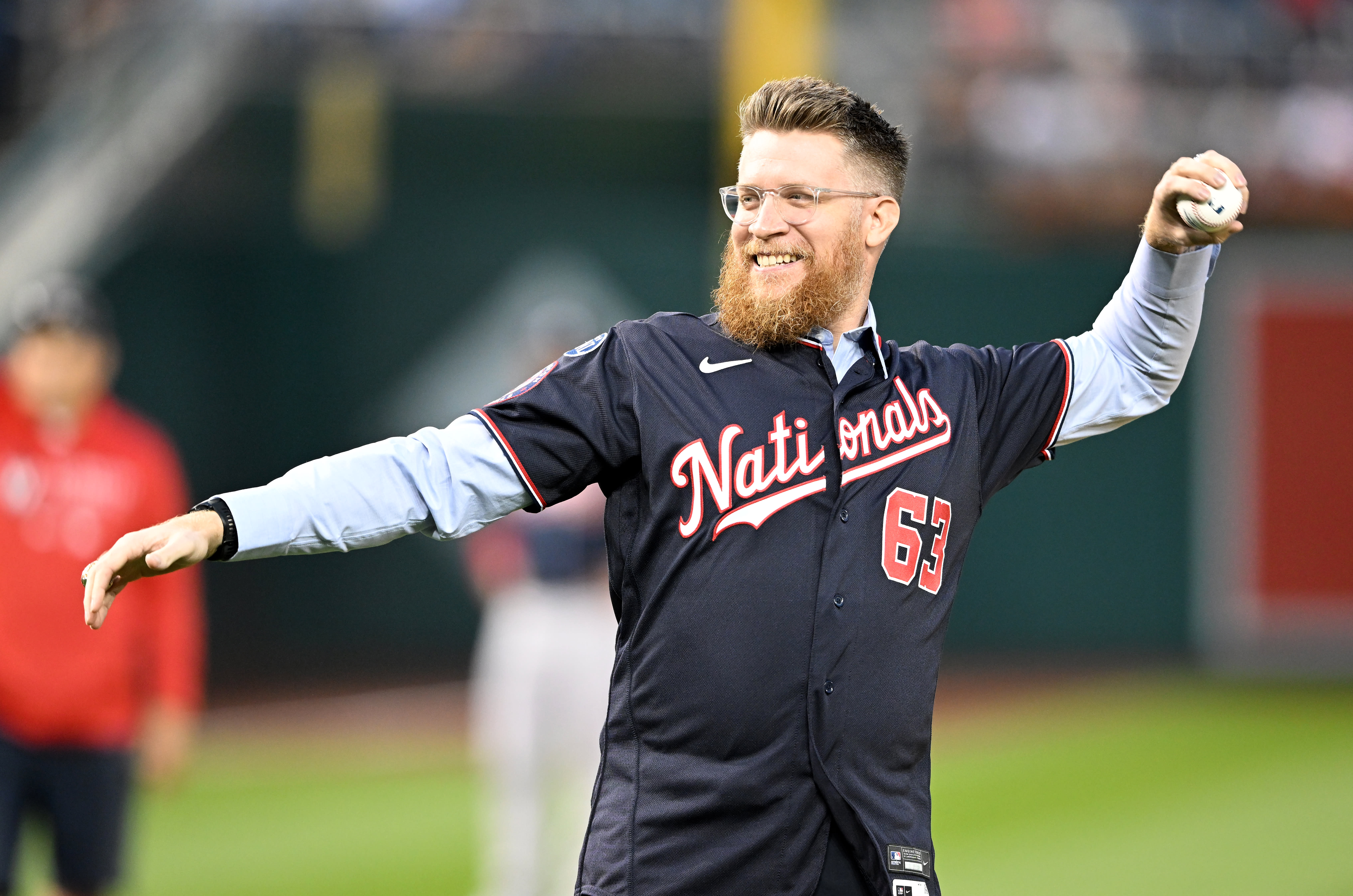 Sean Doolittle throwing out a first pitch