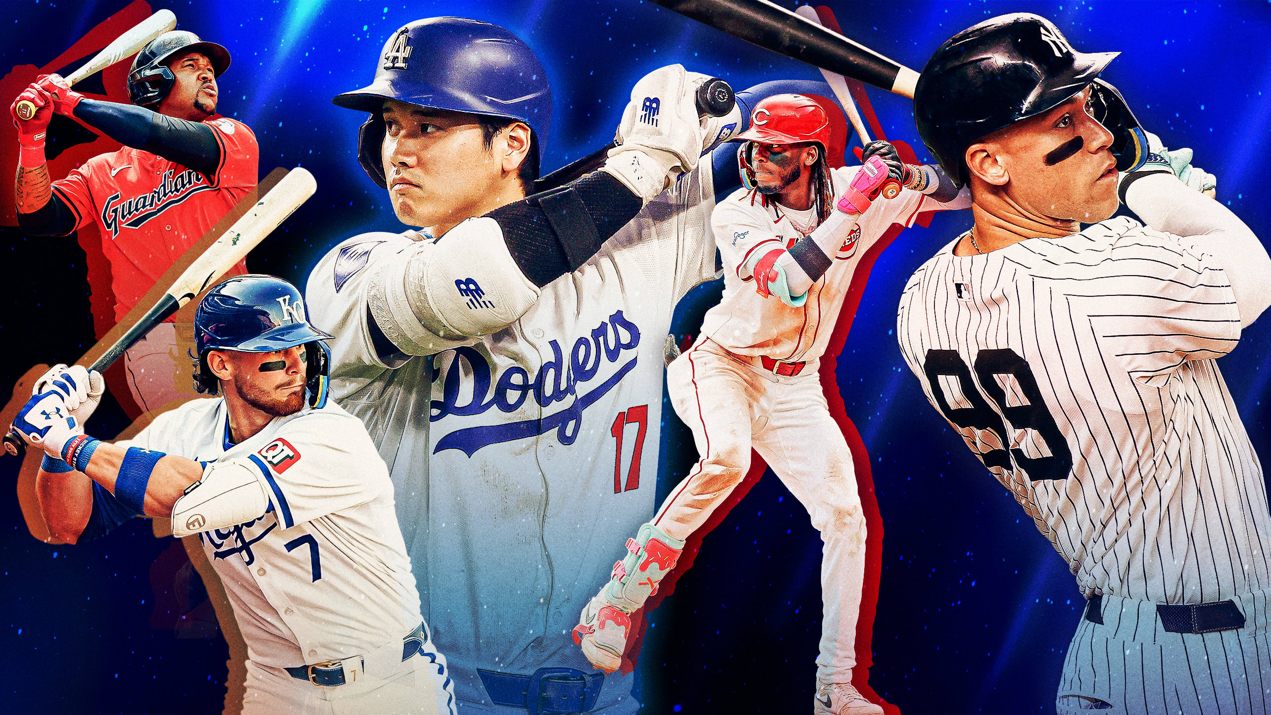 José Ramírez, Bobby Witt Jr., Shohei Ohtani, Elly De La Cruz and Aaron Judge