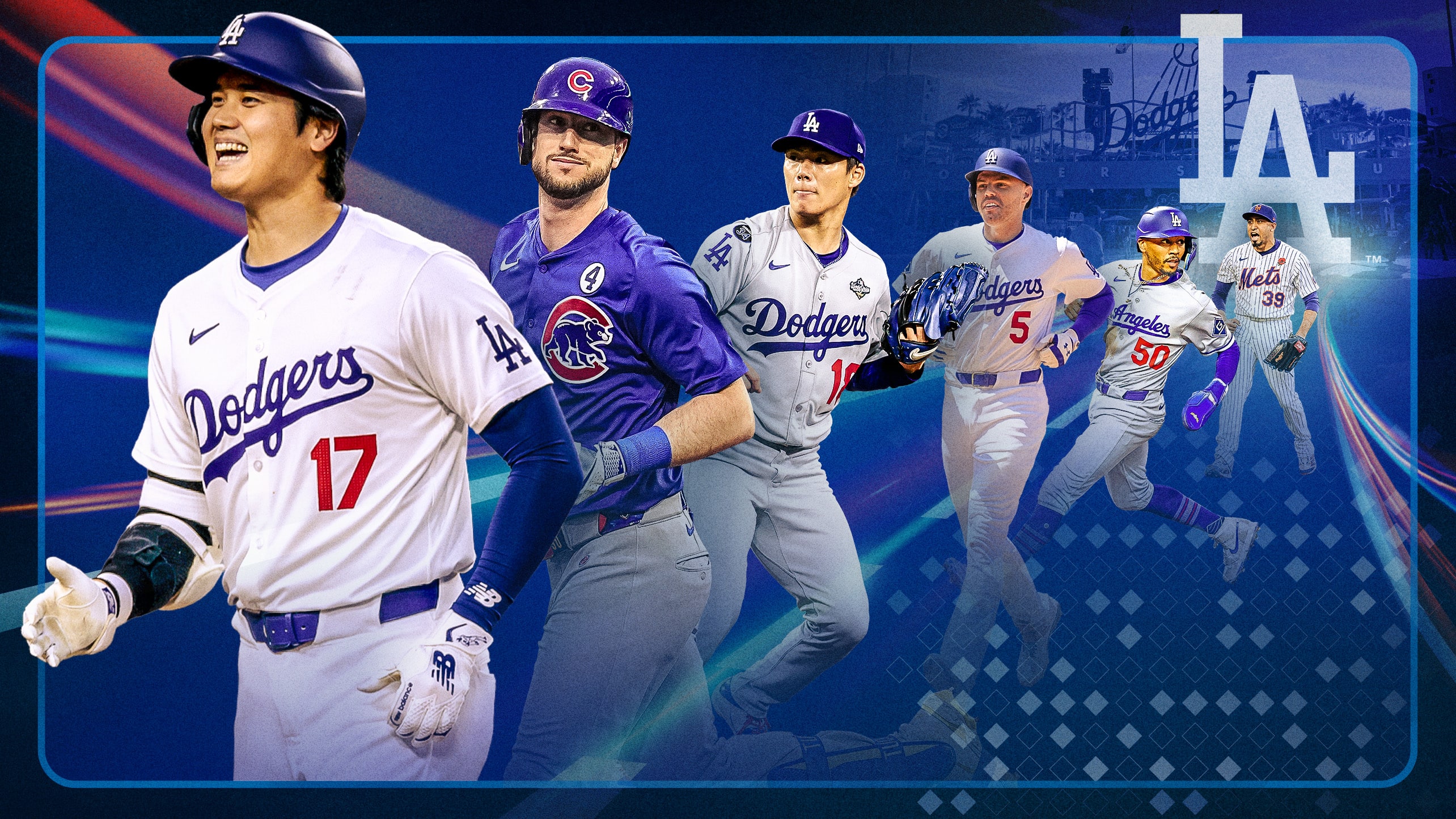 Shohei Ohtani, Kyle Tucker, Yoshinobu Yamamoto, Freddie Freeman, Mookie Betts and Edwin Díaz