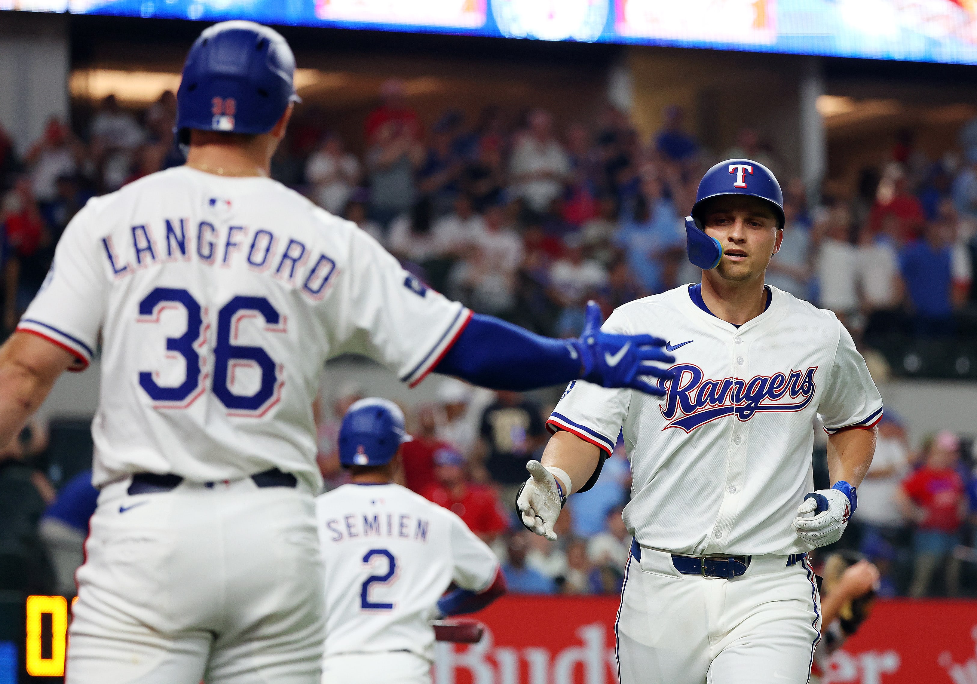 Wyatt Langford and Corey Seager