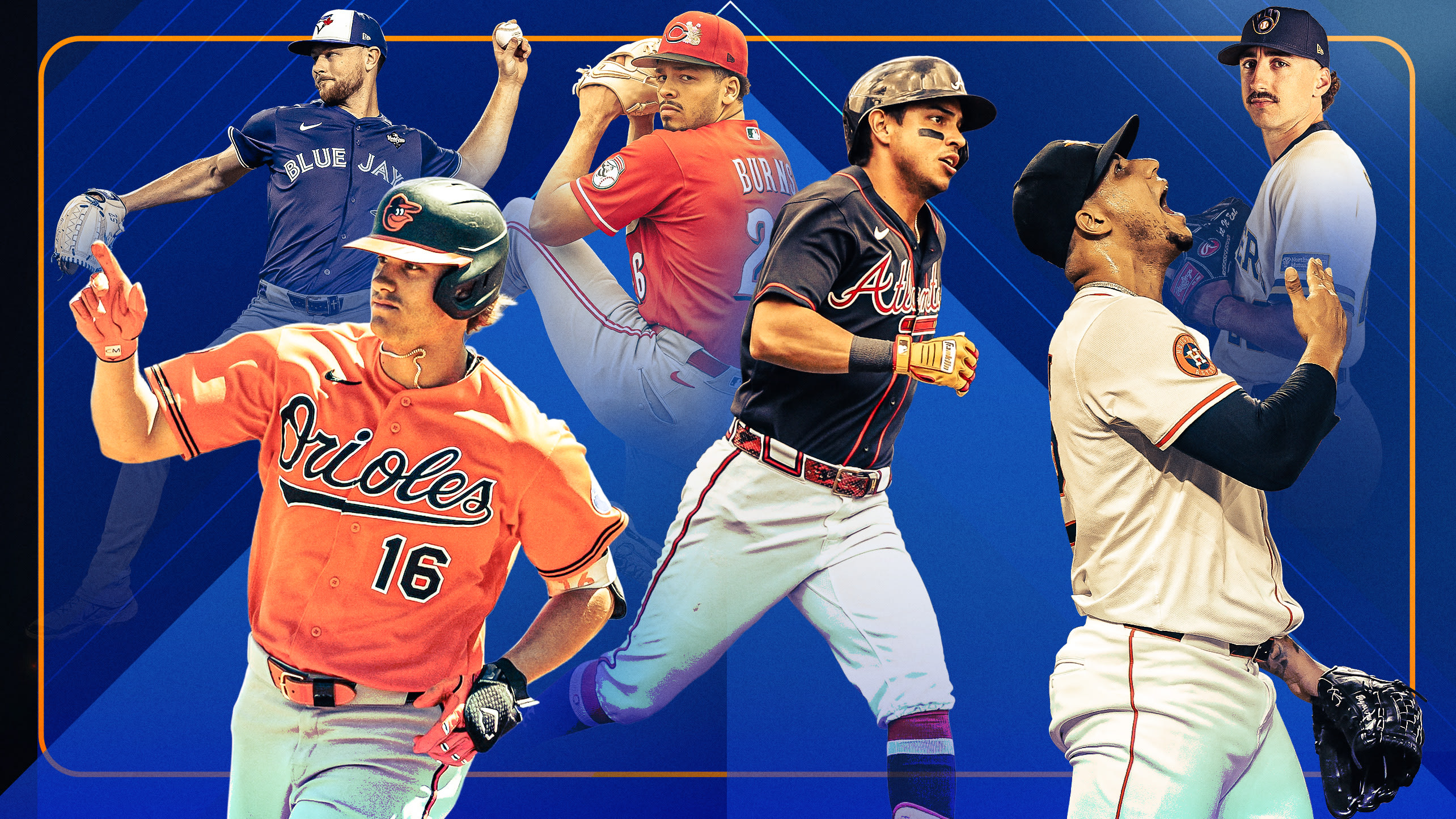 Eric Lauer, Coby Mayo, Chase Burns, Mauricio Dubón, Bryan Abreu and Brandon Sproat