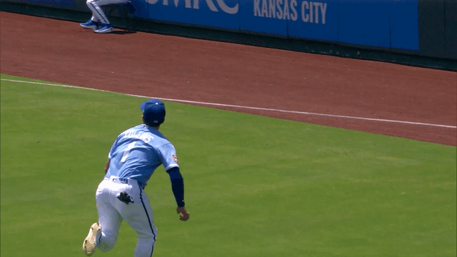 An animated gif of Isaac Collins making a diving catch