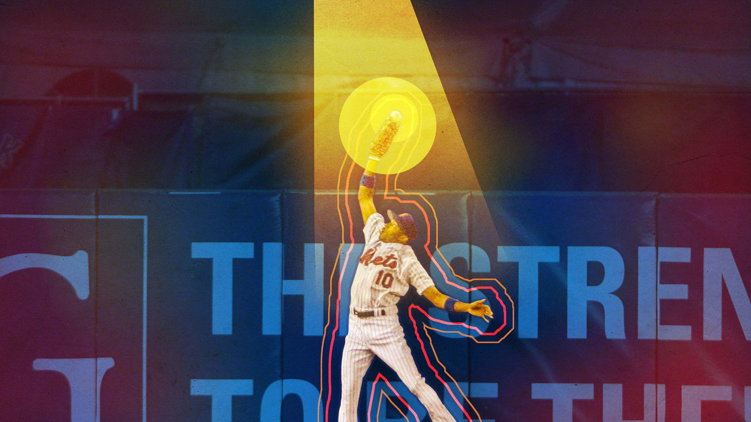 A photo illustration featuring a shot of Endy Chavez robbing a home run