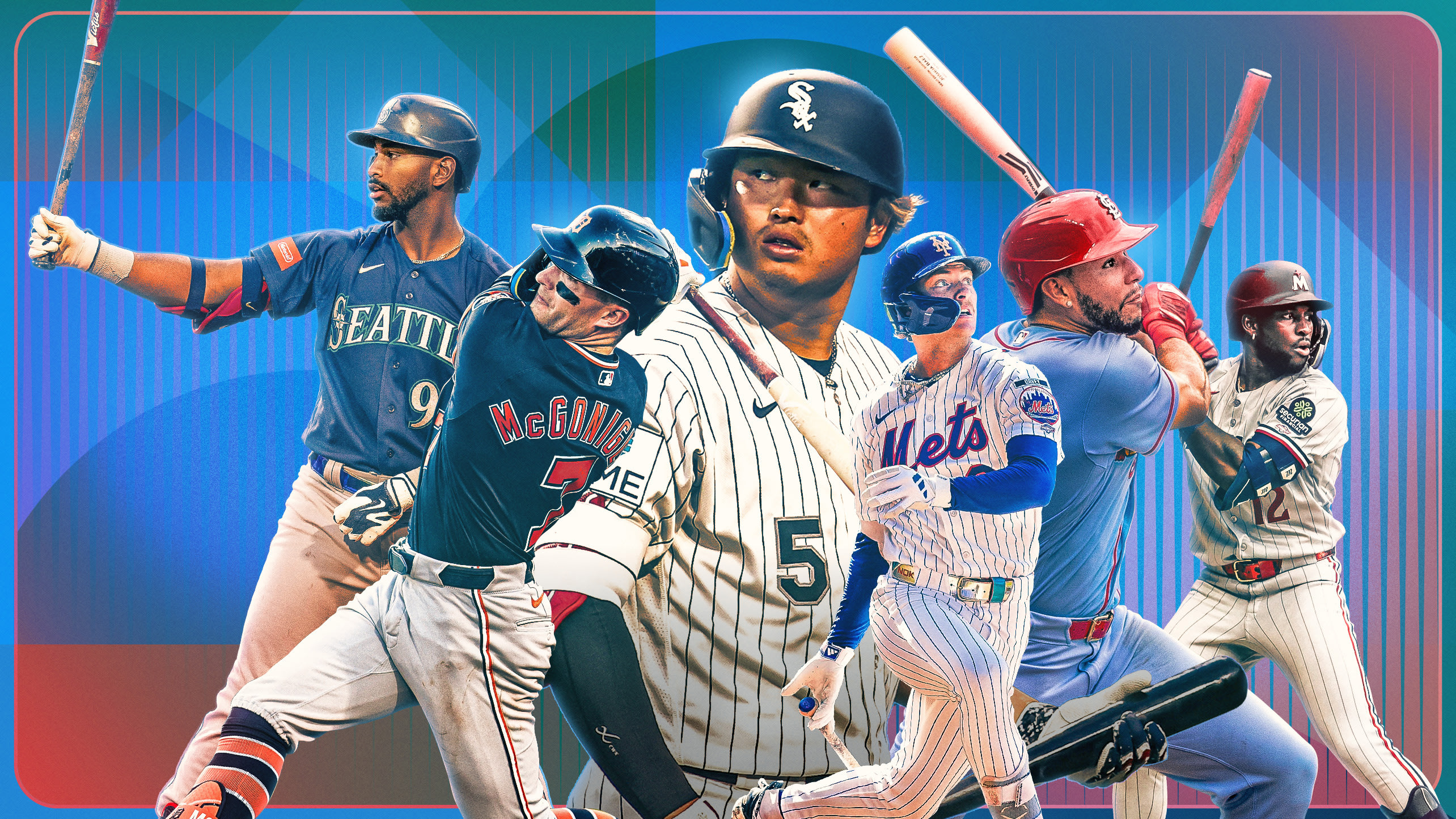 Lazaro Montes, Kevin McGonigle, Munetaka Murakami, Carson Benge, Joshua Báez and Kaelen Culpepper