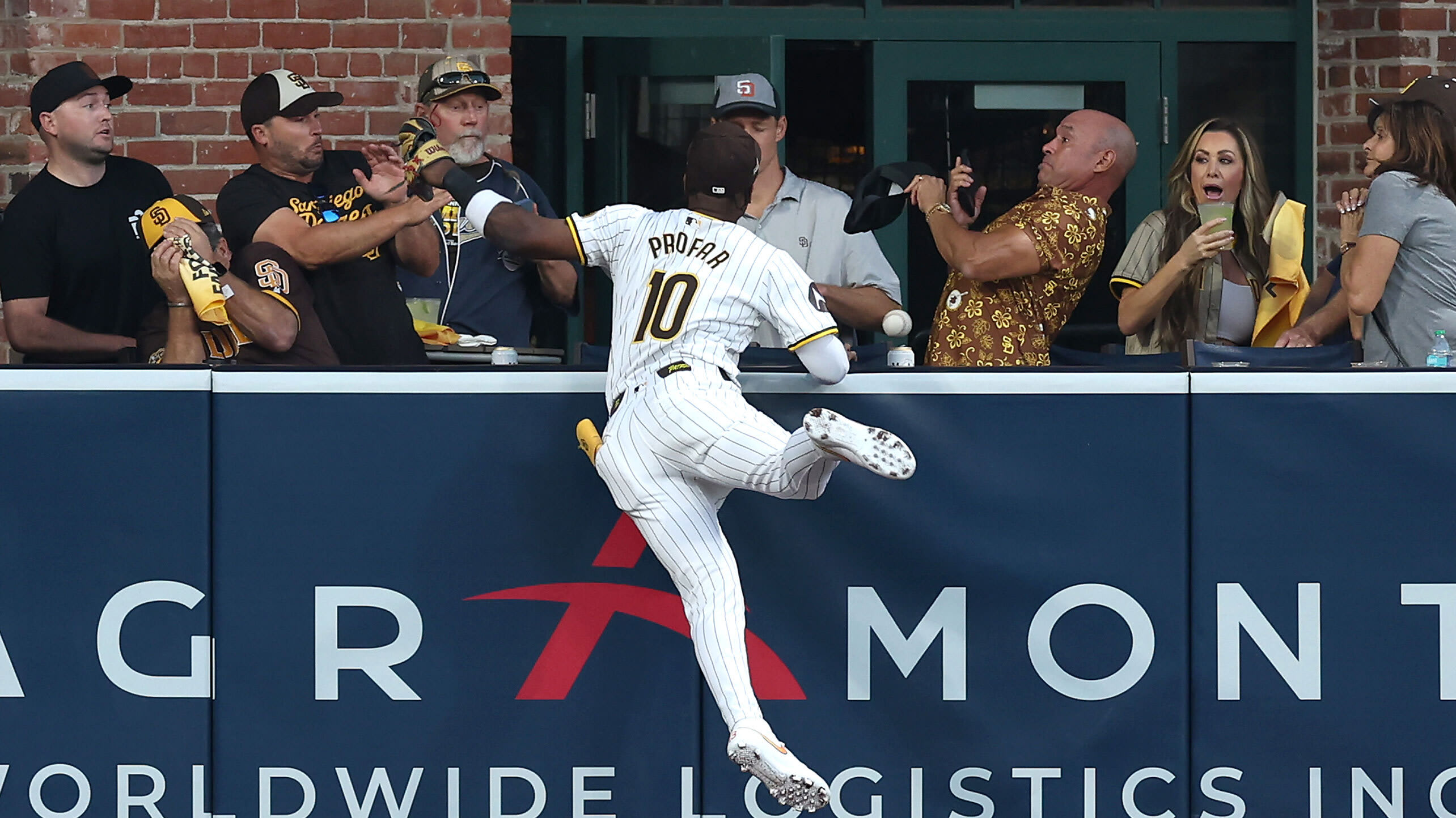 Jurickson Profar lunges for -- but can't get to -- a Mookie Betts home run