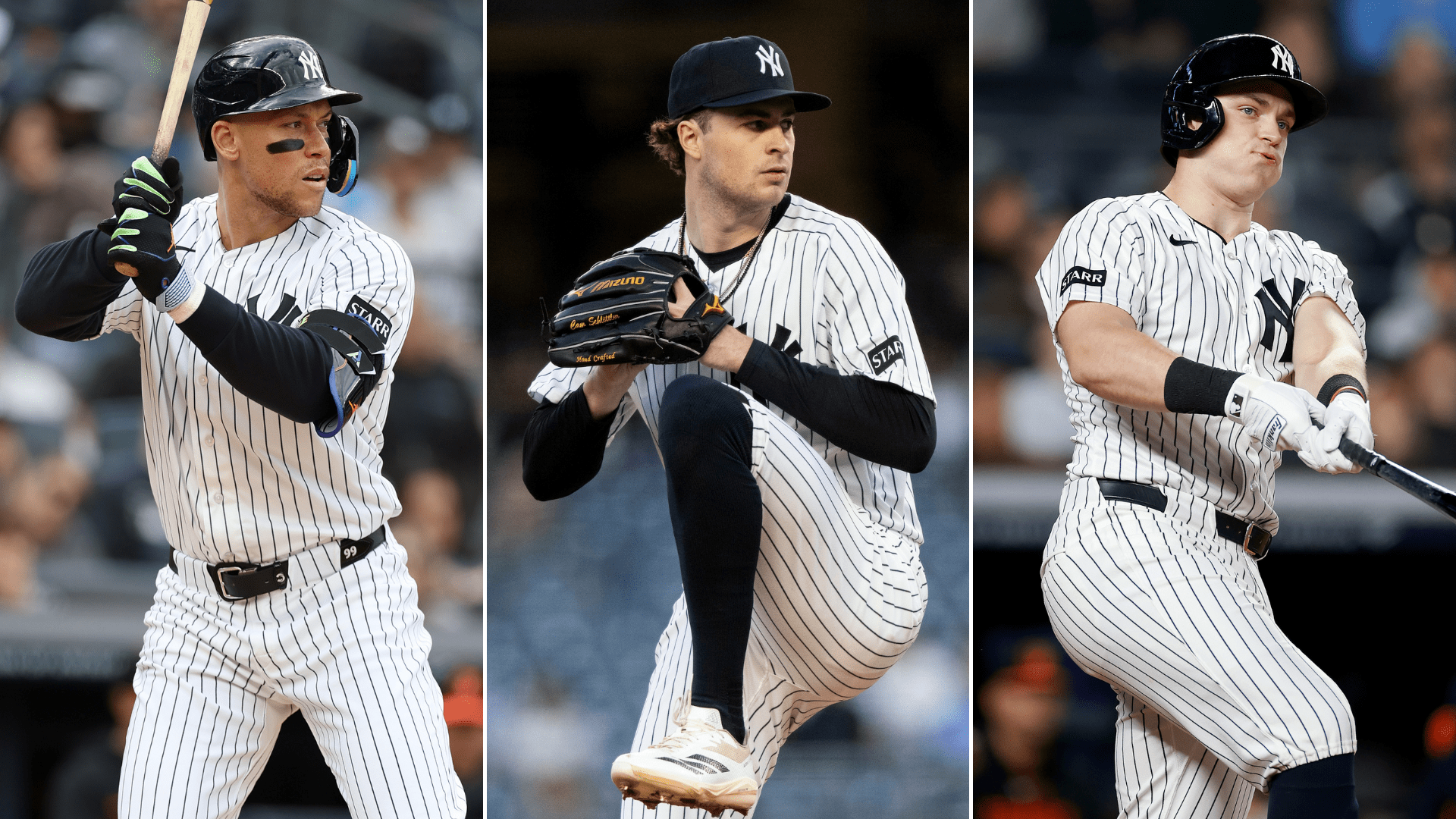 Aaron Judge, Cam Schlittler and Ben Rice
