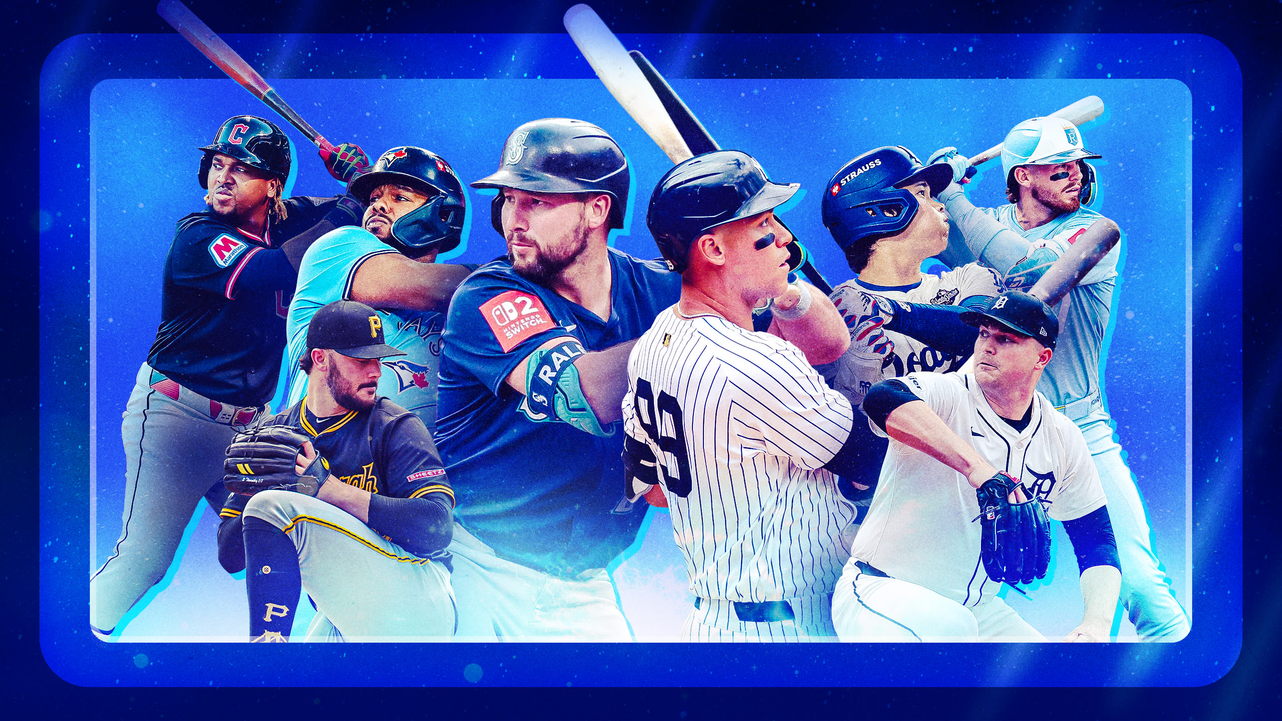 José Ramírez, Vladimir Guerrero Jr., Paul Skenes, Cal Raleigh, Aaron Judge, Shohei Ohtani, Tarik Skubal and Bobby Witt Jr.