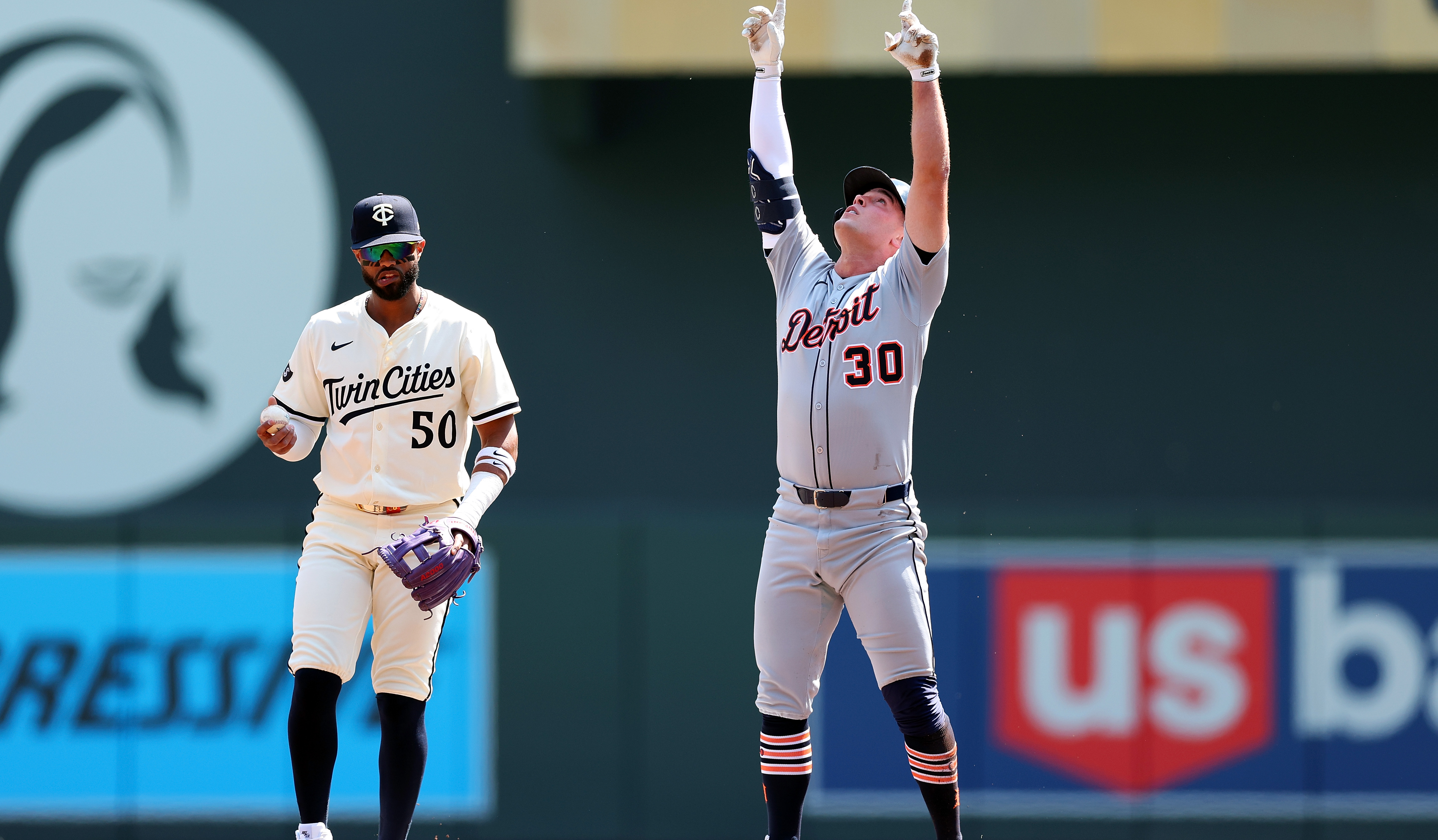 A game between the Tigers and Twins from April