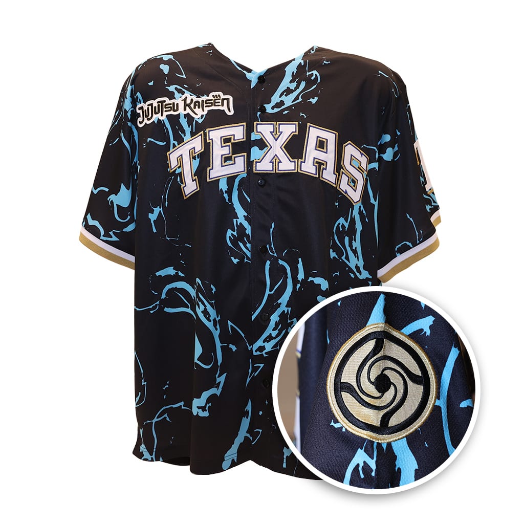 Theme night tickets purchased through this offer will come with a co-branded Jujutsu Kaisen jersey.

if you are trying to purchase in the MLB Ballpark app, be sure to purchase your Theme/Community Night ticket from rangers.com/themenights.