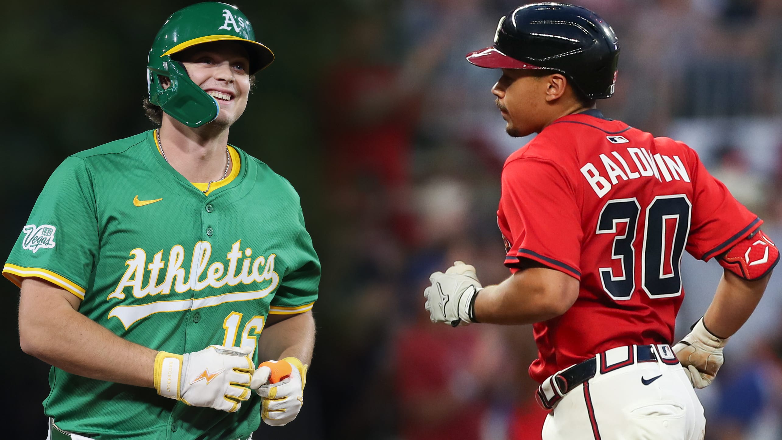 Nick Kurtz of the A's and Drake Baldwin of the Braves