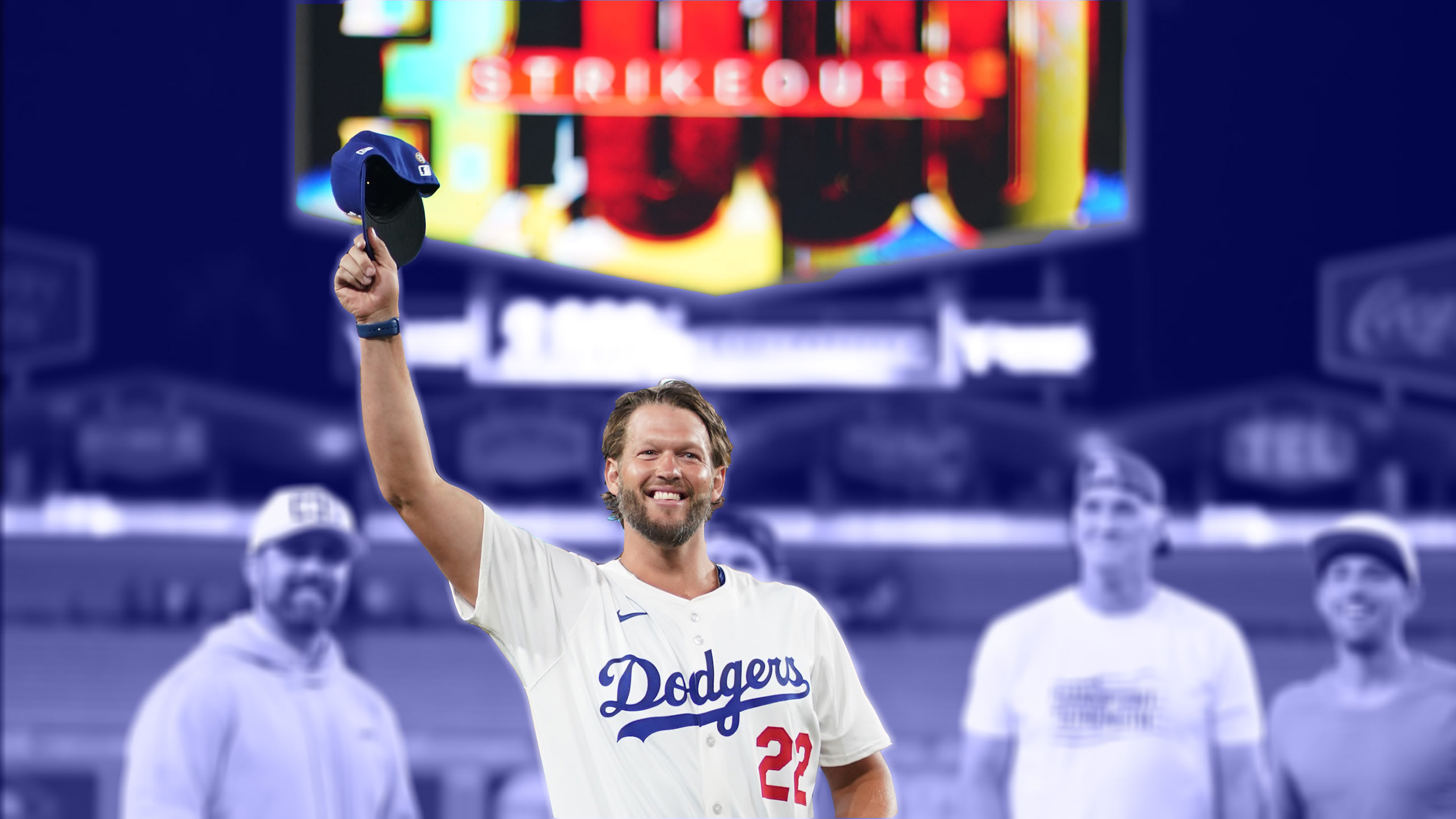 Clayton Kershaw waves to the fans after the game