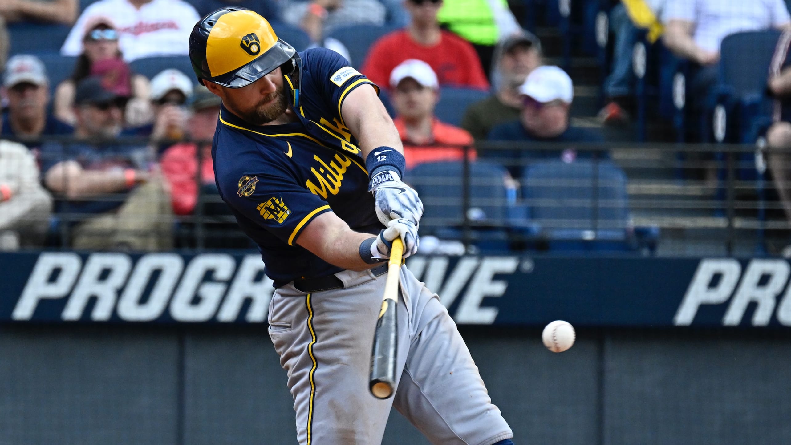 Rhys Hoskins about to connect with a pitch