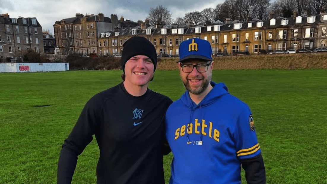 Ryan Weathers (left, with Jason Derr) in Scotland