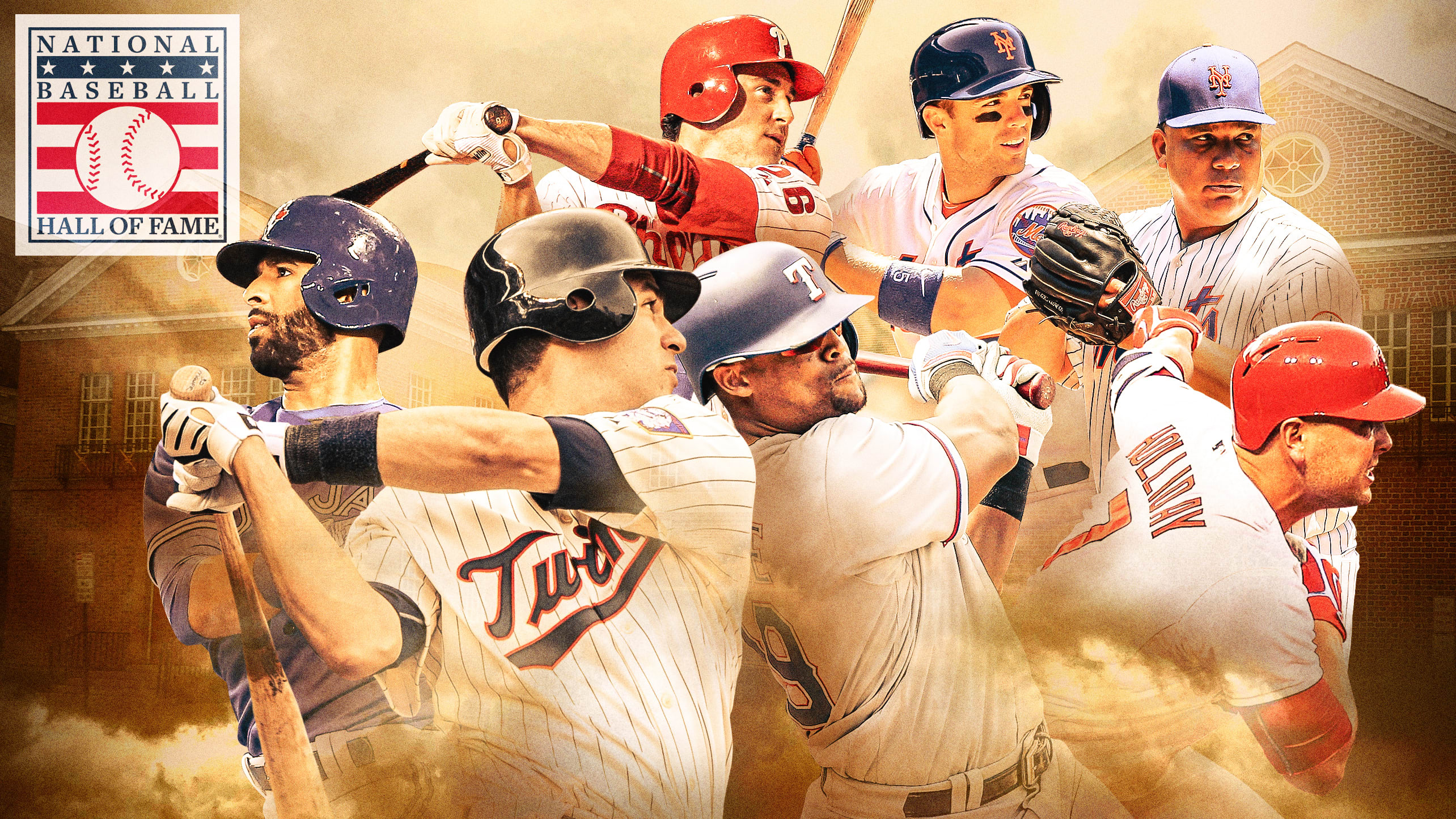 José Bautista, Joe Mauer, Chase Utley, Adrián Beltré, David Wright, Matt Holliday and Bartolo Colon