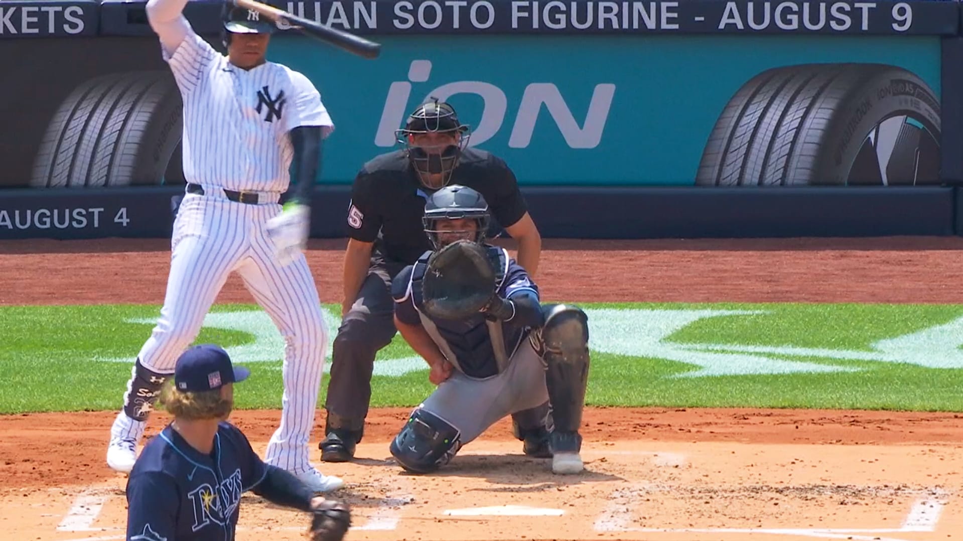 Juan Soto swats a bug