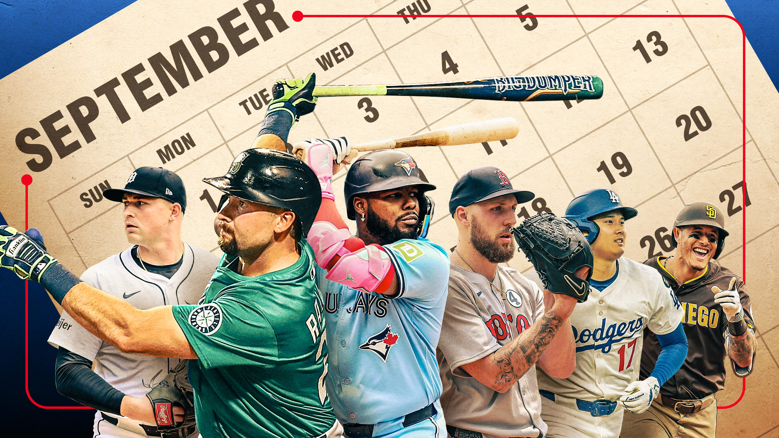 Tarik Skubal, Cal Raleigh, Vladimir Guerrero Jr., Garrett Crochet, Shohei Ohtani and Manny Machado