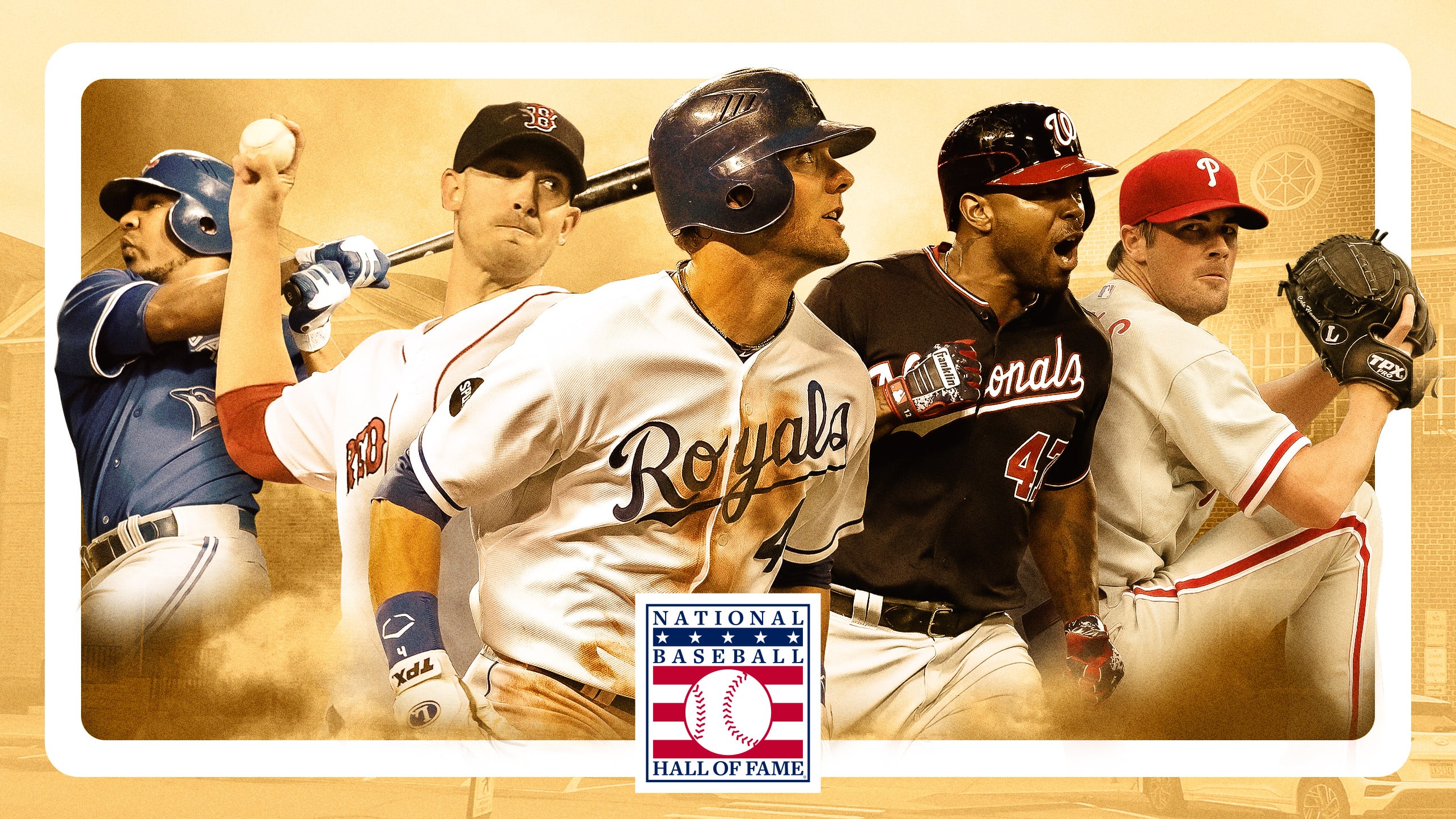 Edwin Encarnación, Rick Porcello, Alex Gordon, Howie Kendrick and Cole Hamels