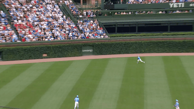 An animated gif of Pete Crow-Armstrong making a diving catch