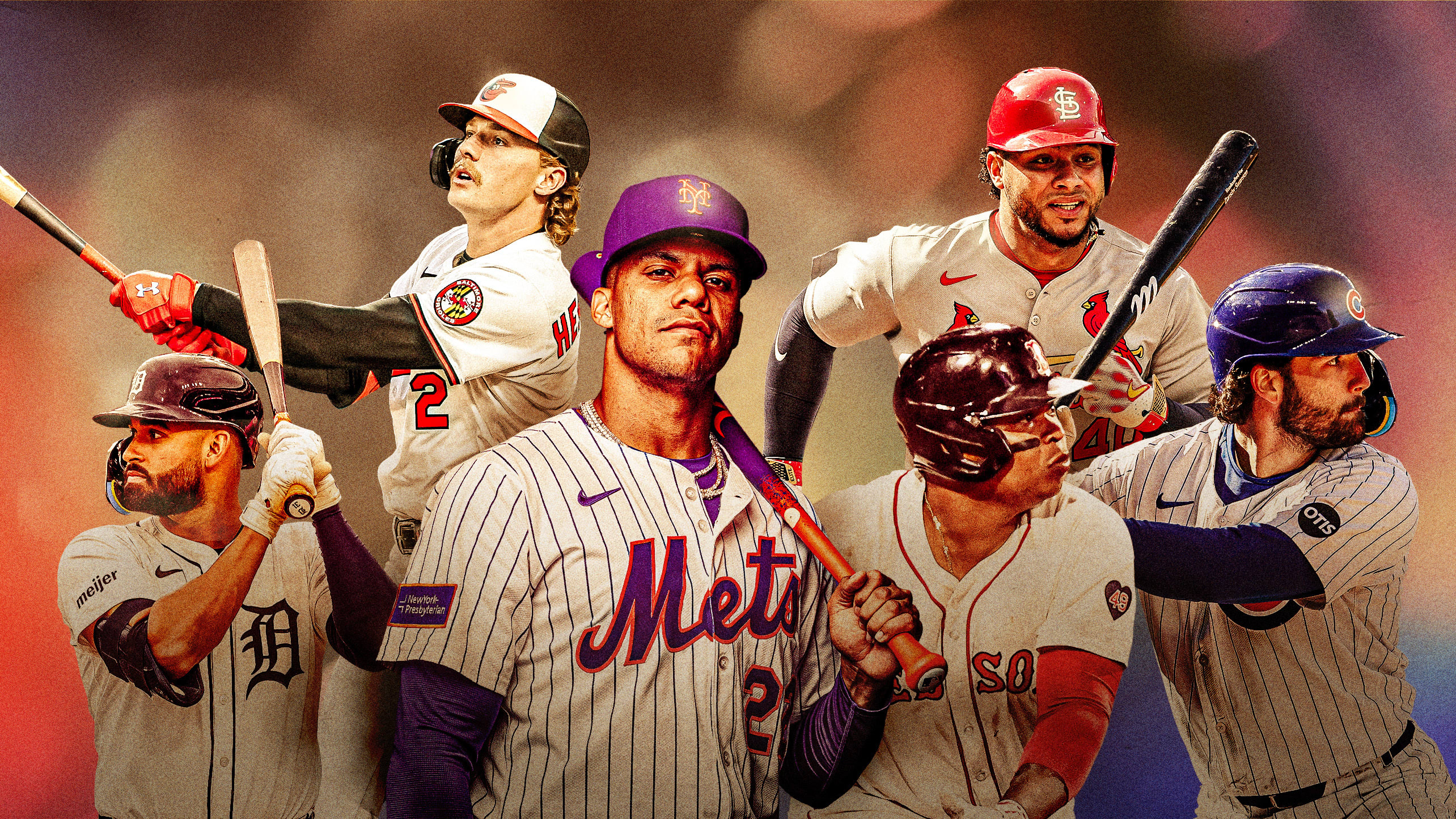 Riley Greene, Gunnar Henderson, Juan Soto, Rafael Devers, Willson Contreras and Dansby Swanson