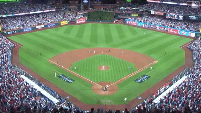 An animated GIF of the Dodgers' wheel play against the Phillies in NLDS Game 2