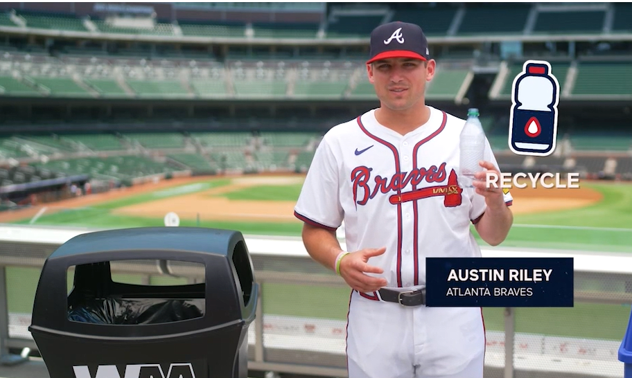 Austin Riley promotes recycling