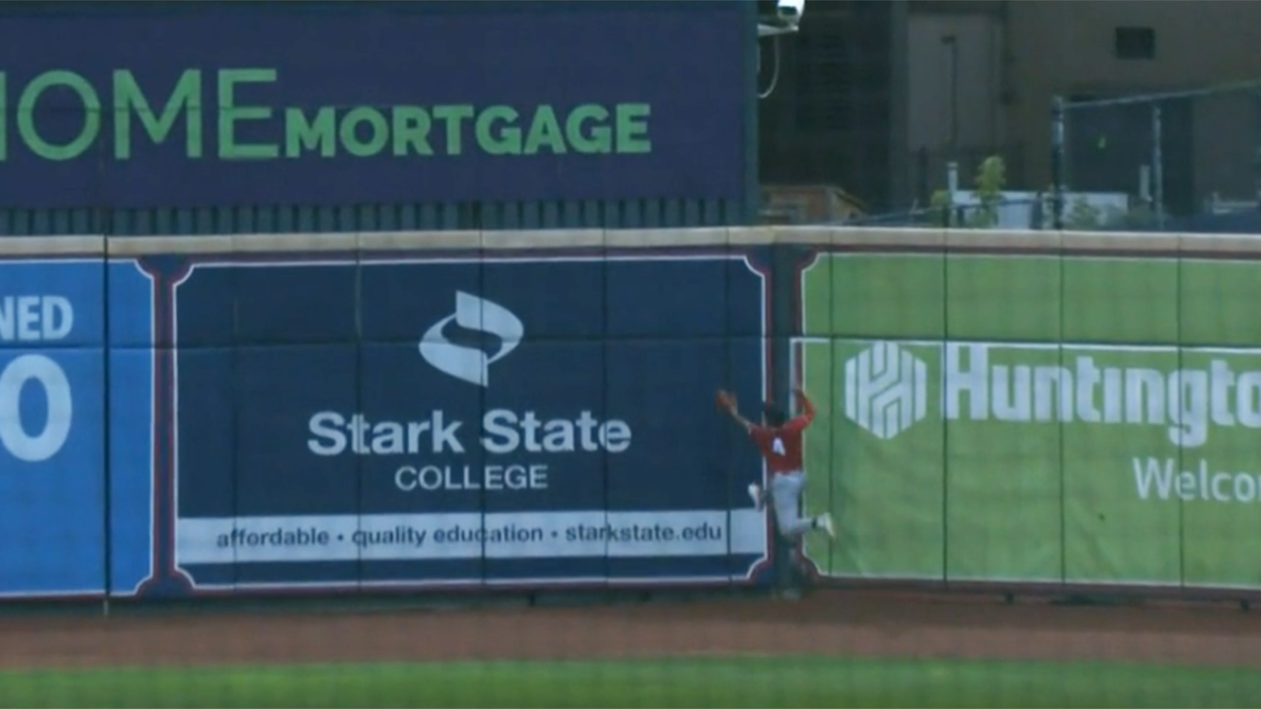 A screengrab of Gabriel Martinez leaping against the wall