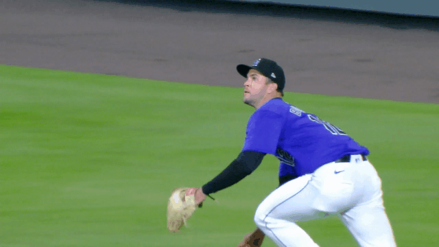 Sean Bouchard extends to make a diving catch in right field