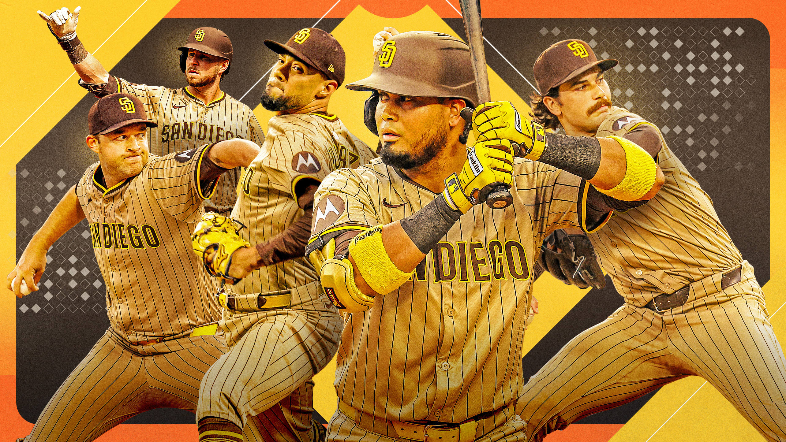 Michael King, Ryan O'Hearn, Robert Suarez, Luis Arraez and Dylan Cease