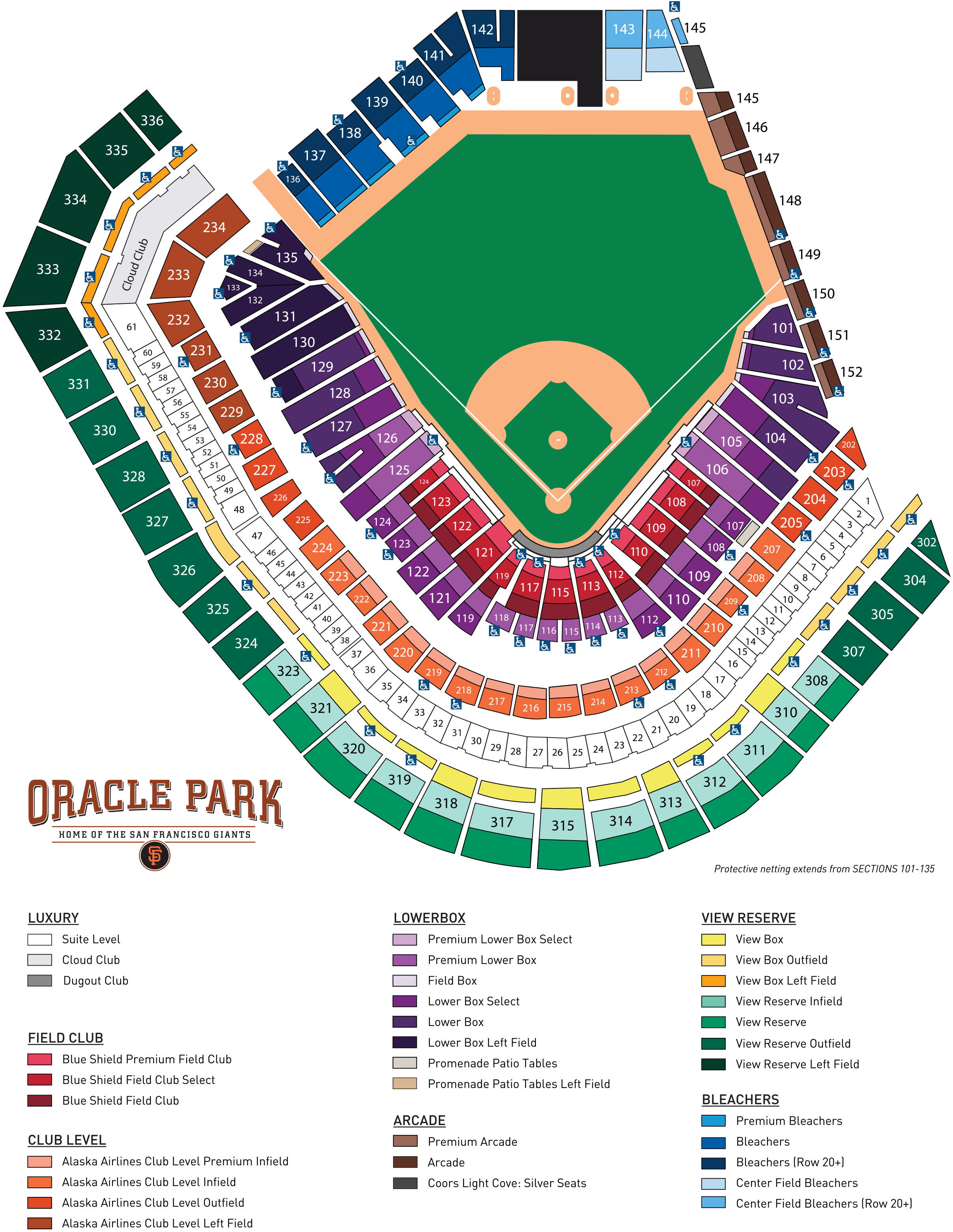 Seat Map Oracle Park San Francisco