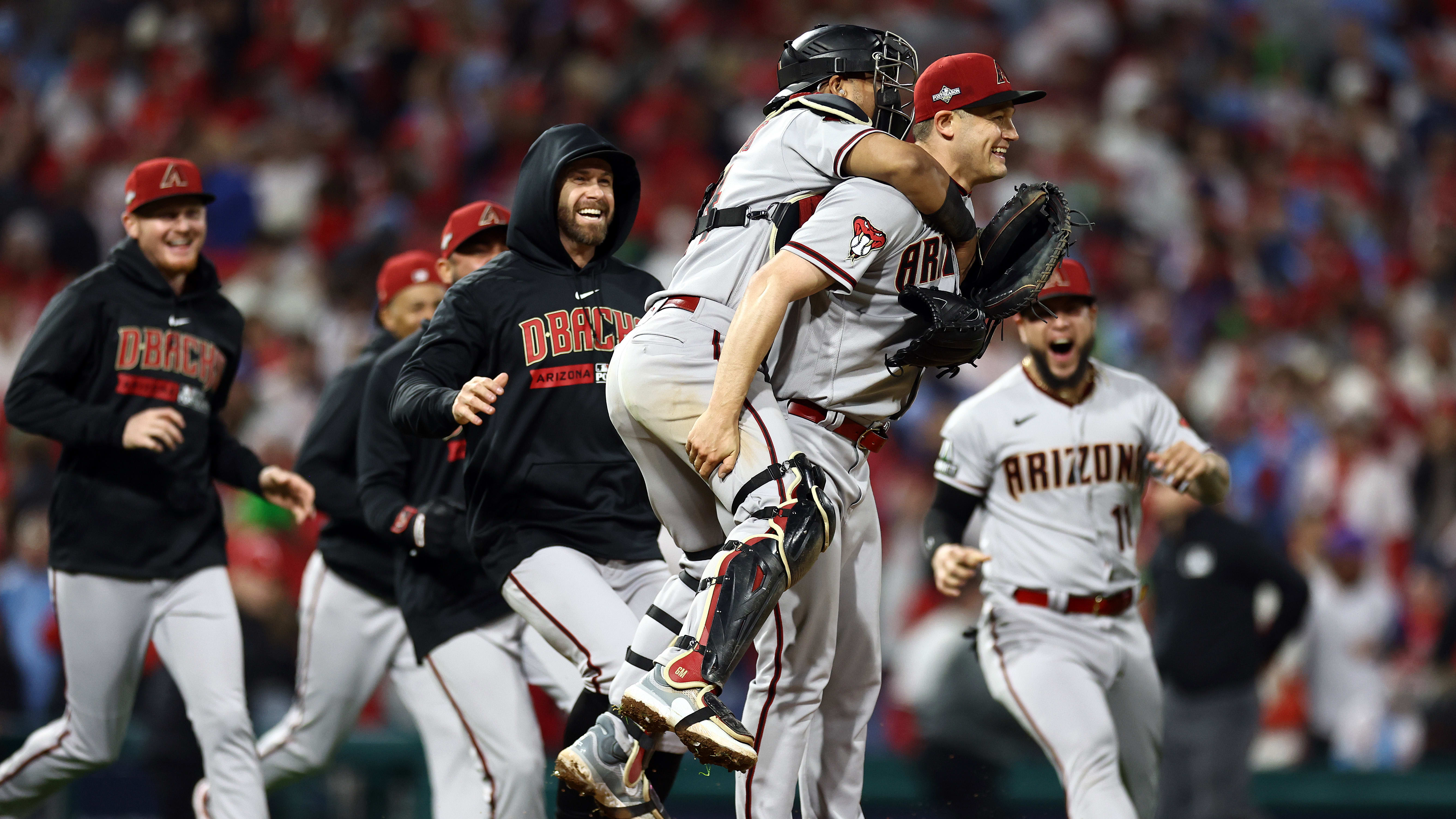 The Diamondbacks celebrate winning the 2023 NLCS