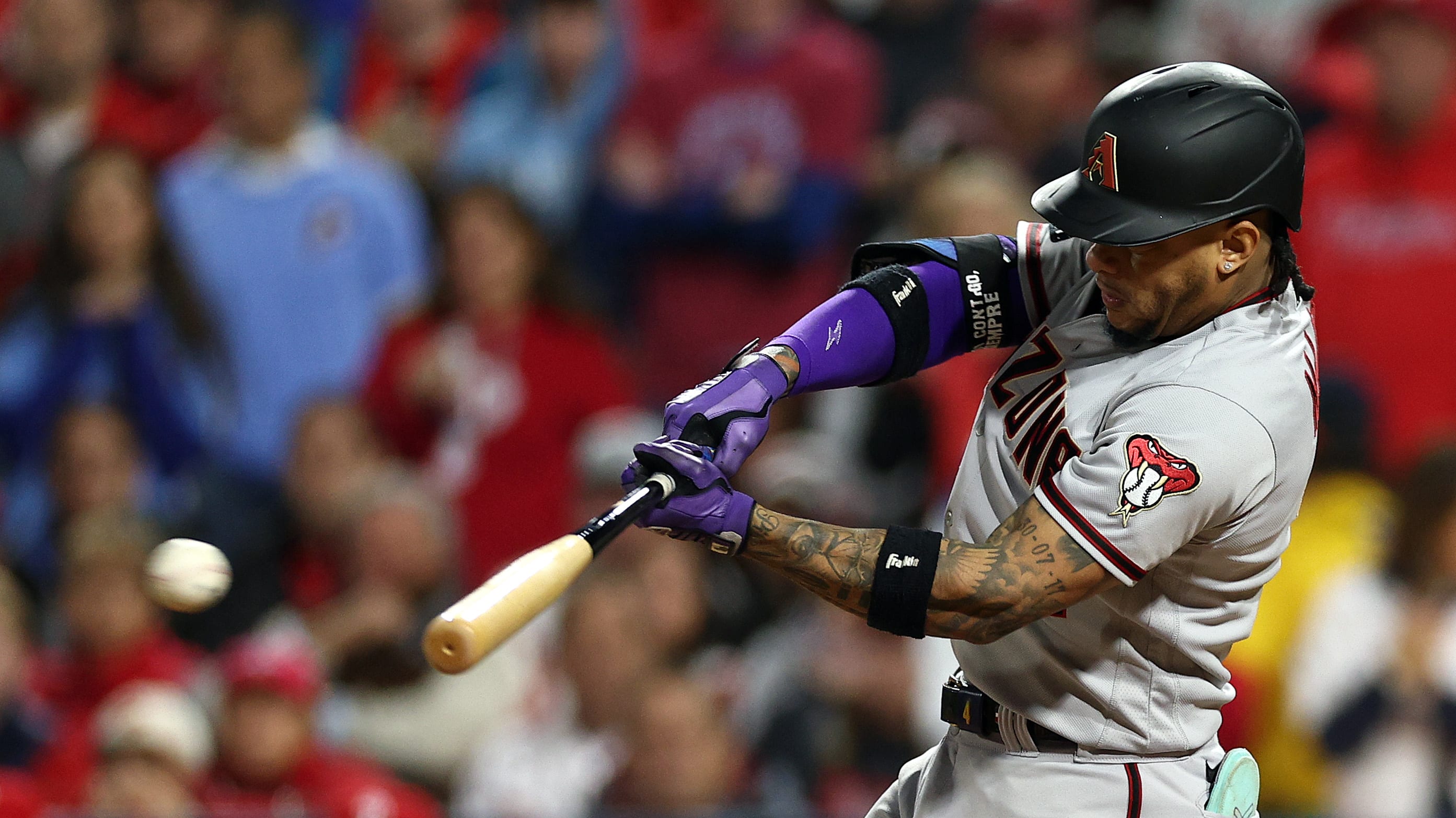 Ketel Marte connects for a base hit