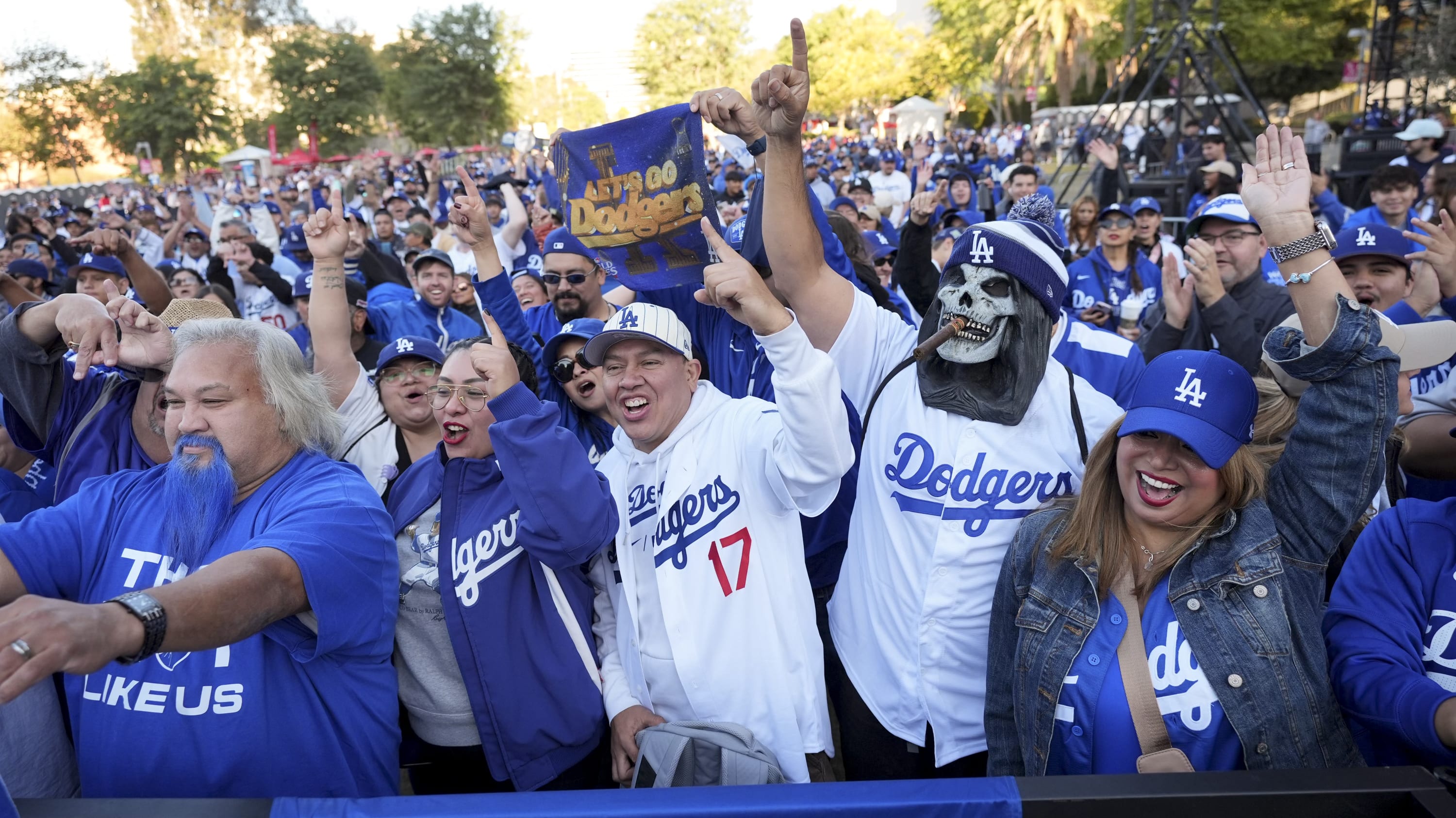 Enthusiastic Dodgers fans turned out to celebrate at the parade