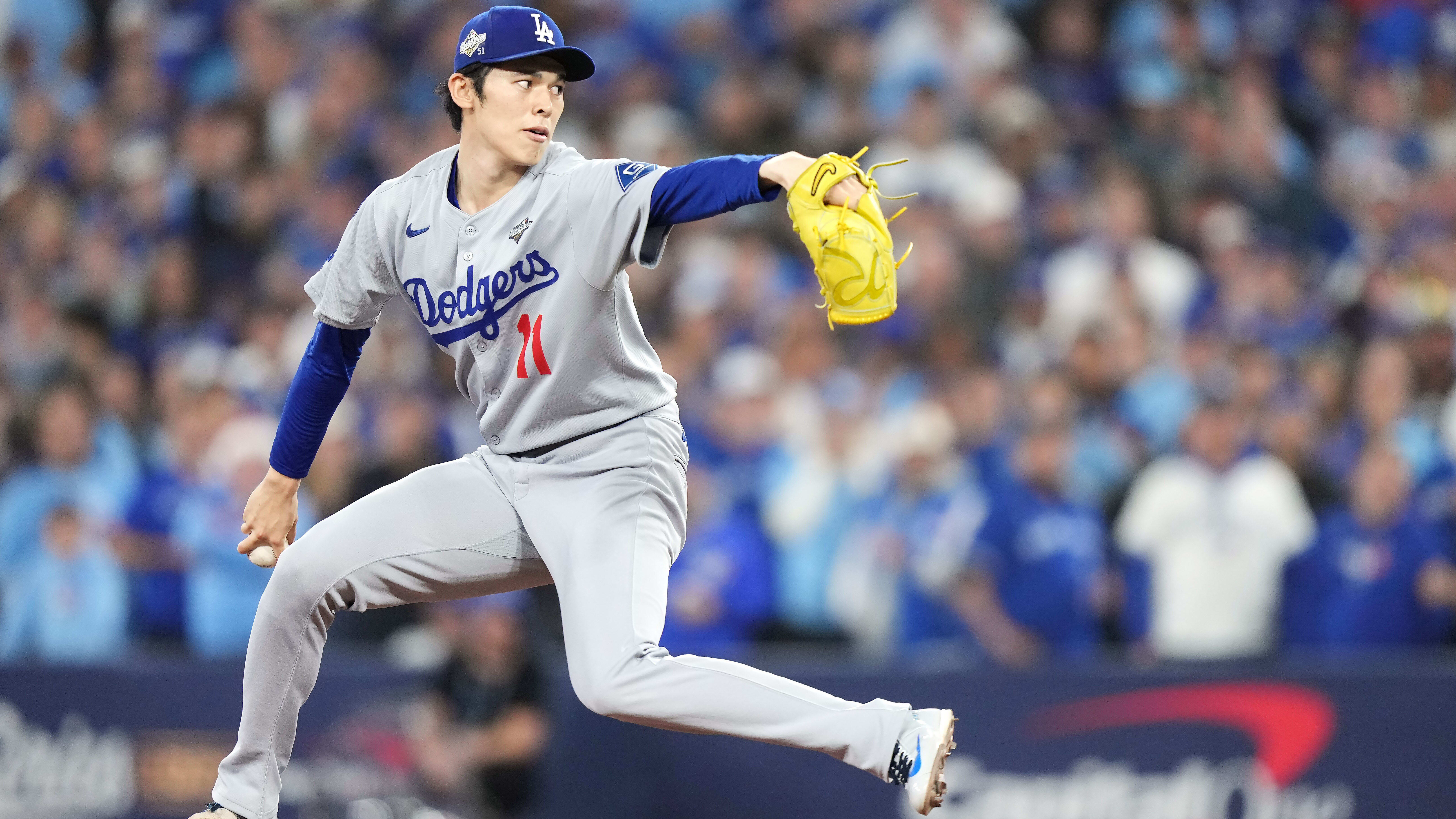 Roki Sasaki in a Los Angeles Dodgers uniform preparing for his MLB debut March 30 2026