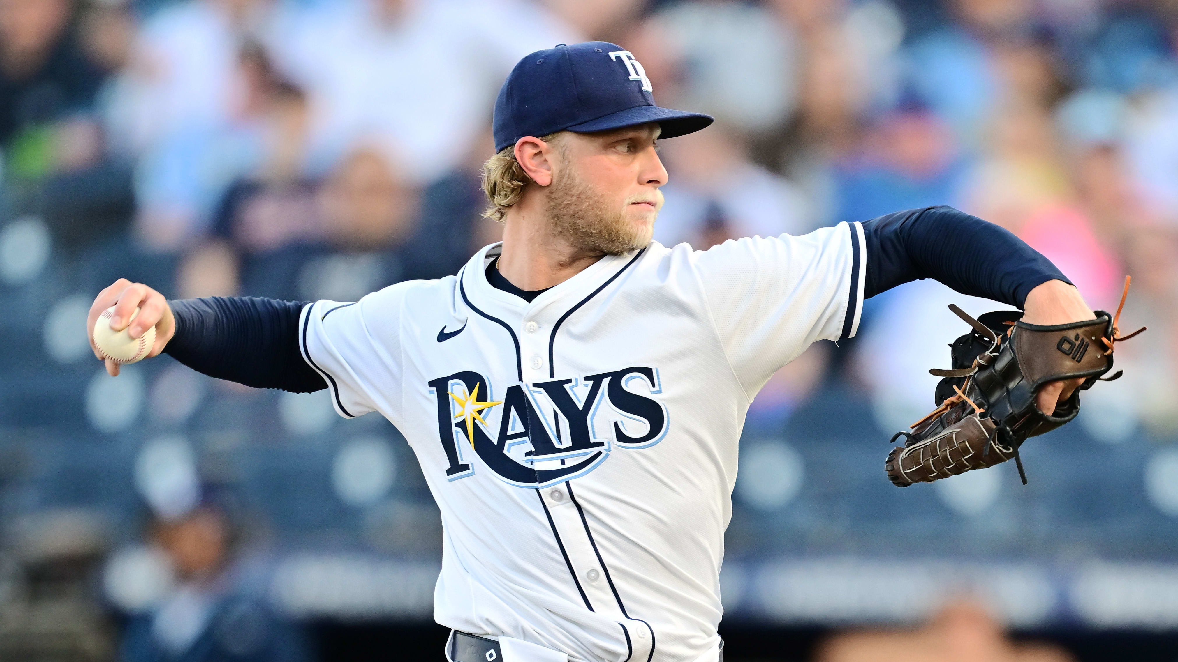 Shane Baz delivers a pitch