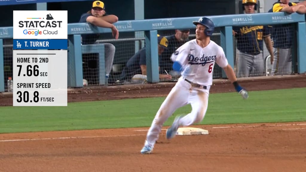 Turner gets to second in a hurry