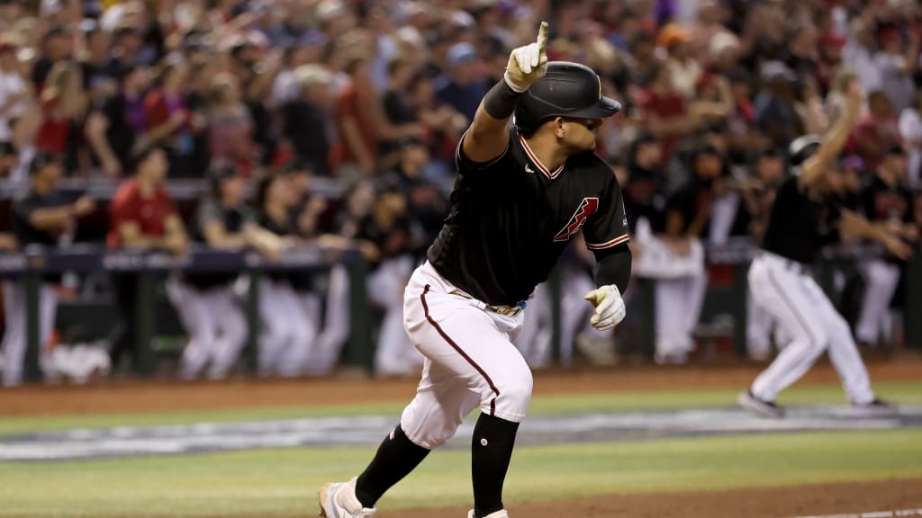 PHOENIX, AZ - JUNE 04: Arizona Diamondbacks catcher Gabriel Moreno (14)  comes in as catcher during a baseball game between the Atlanta Braves and  the Arizona Diamondbacks on June 4th, 2023, at