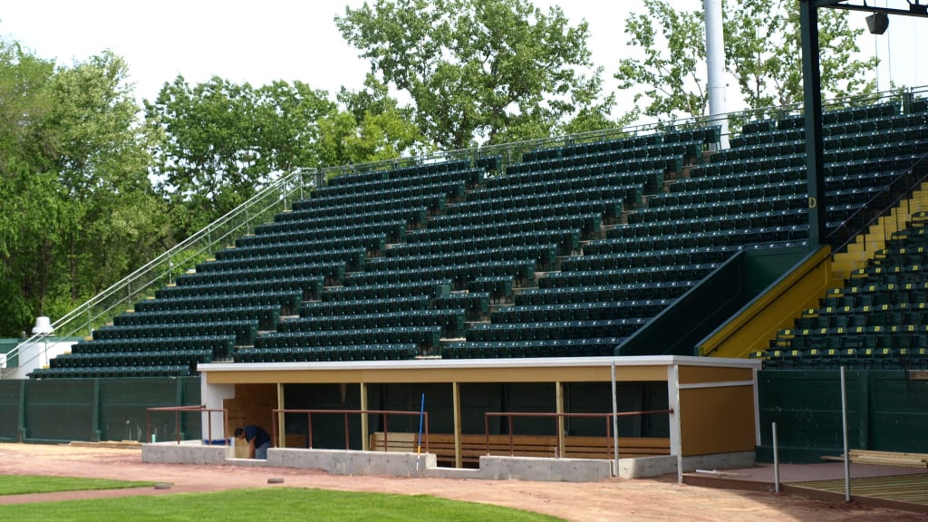 The dugout at Centennial Field in Burlington, VT.