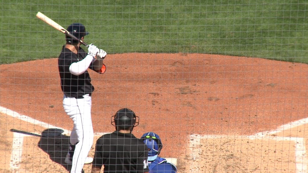 Spencer Torkelson lines a two-run double to left-center field