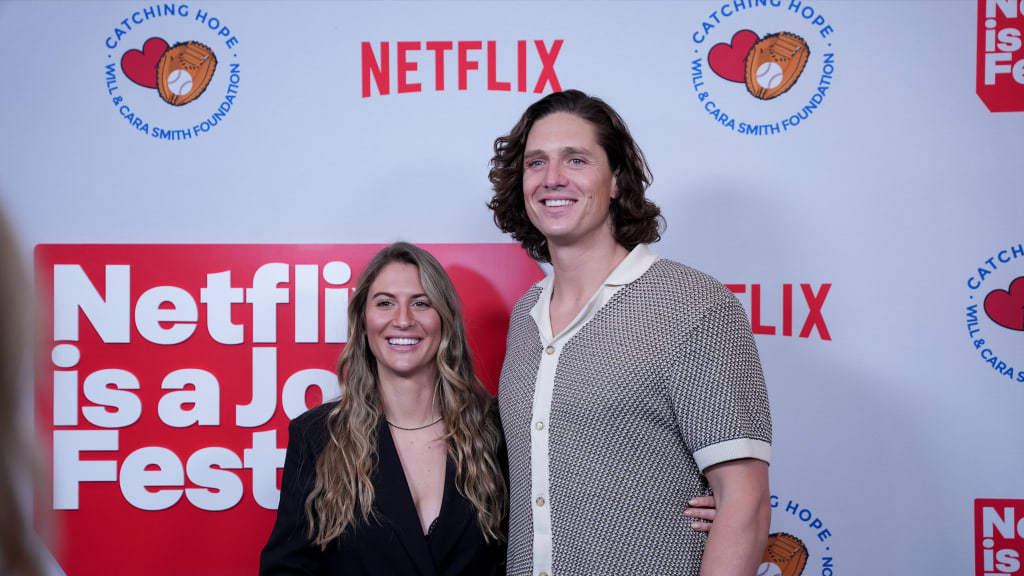 Dodgers pitcher Tyler Glasnow and wife, Meghan