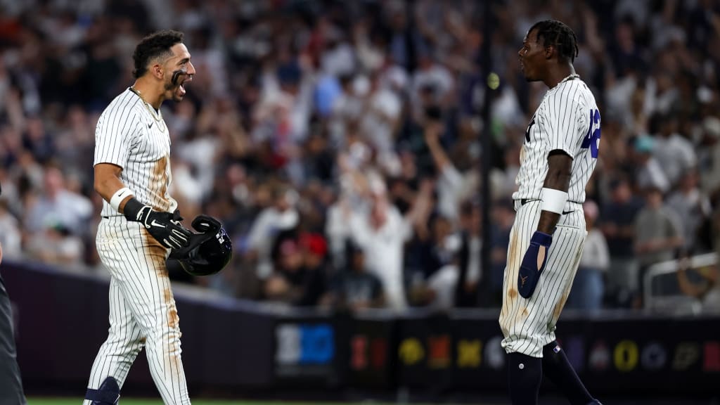 Judge knows firsthand that the pressure of playing in New York feels even greater with free agency looming. When Chisholm — whose contract expires after the season — scuffled a bit in April, the captain praised the second baseman’s ability to “be a goldfish” and forget the negatives. That approach paid off on April 15 as Chisholm and Caballero \[L\] teamed up for the game-winning play. (Photo Credit: New York Yankees)